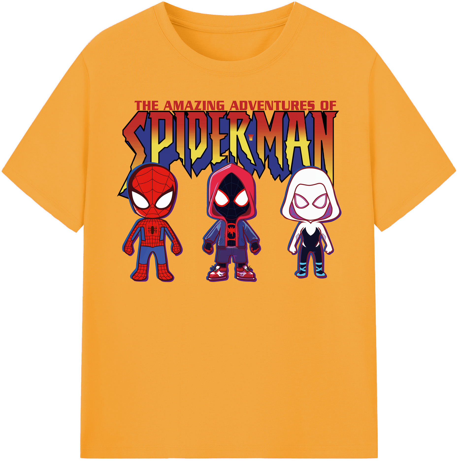 （画像用） Spider Man スパイダーマン 綿100％半袖Tシャツ（フロントプリント）