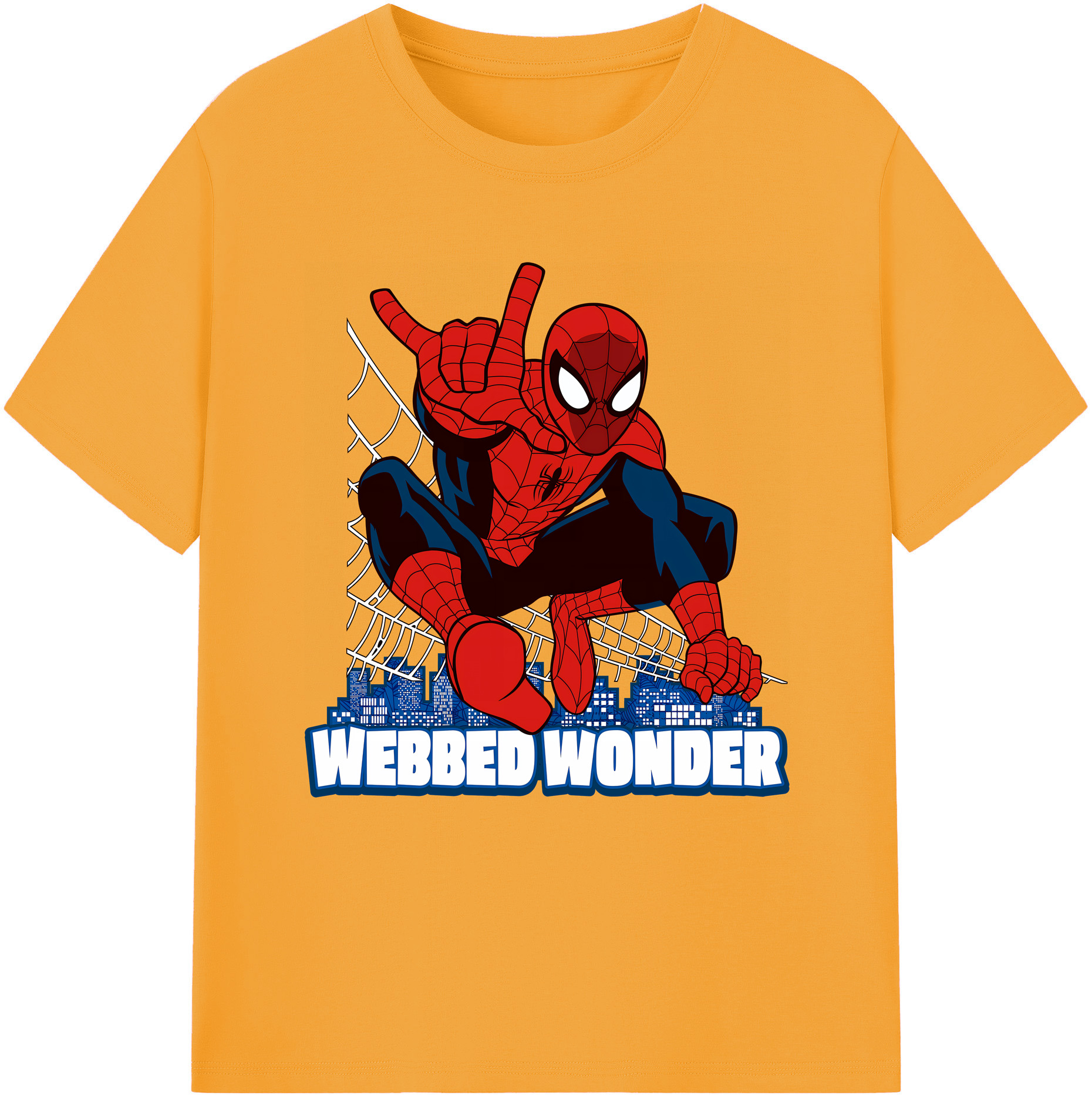 （画像用） Spider Man スパイダーマン 綿100％半袖Tシャツ（フロントプリント）