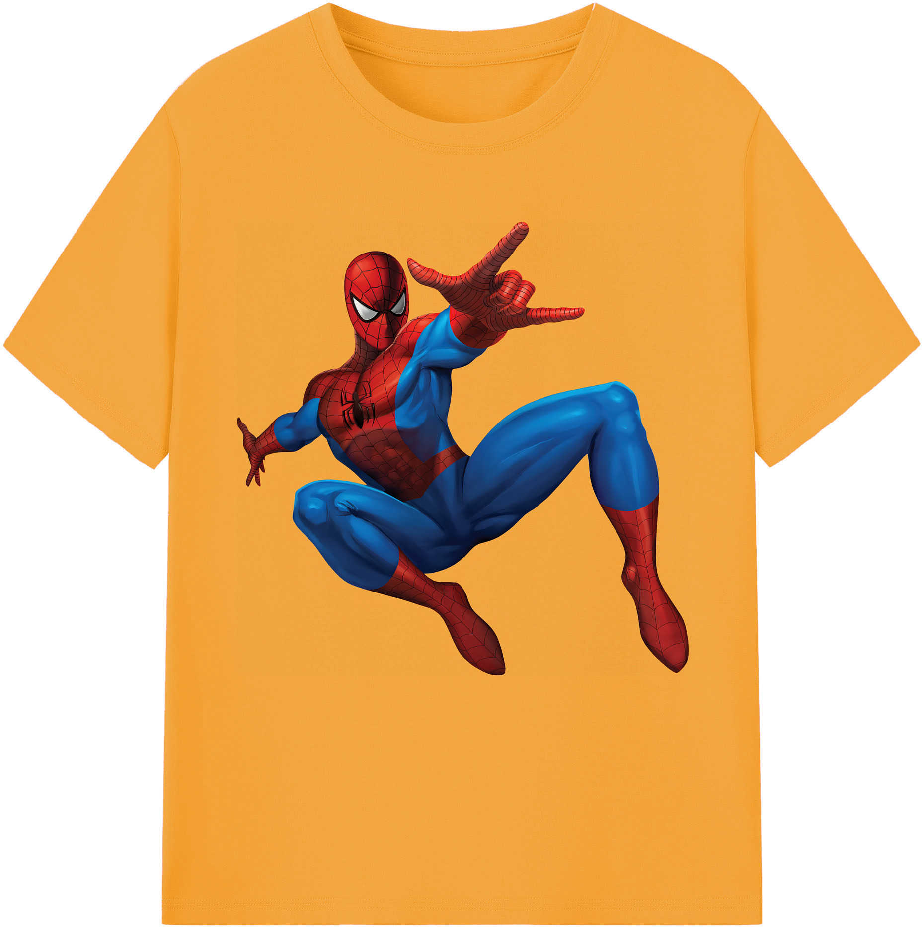 （画像用） Spider Man スパイダーマン 綿100％半袖Tシャツ（フロントプリント）