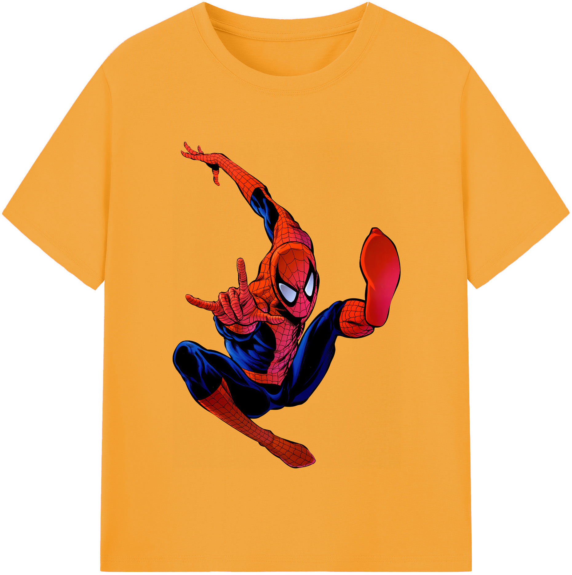 （画像用） Spider Man スパイダーマン 綿100％半袖Tシャツ（フロントプリント）