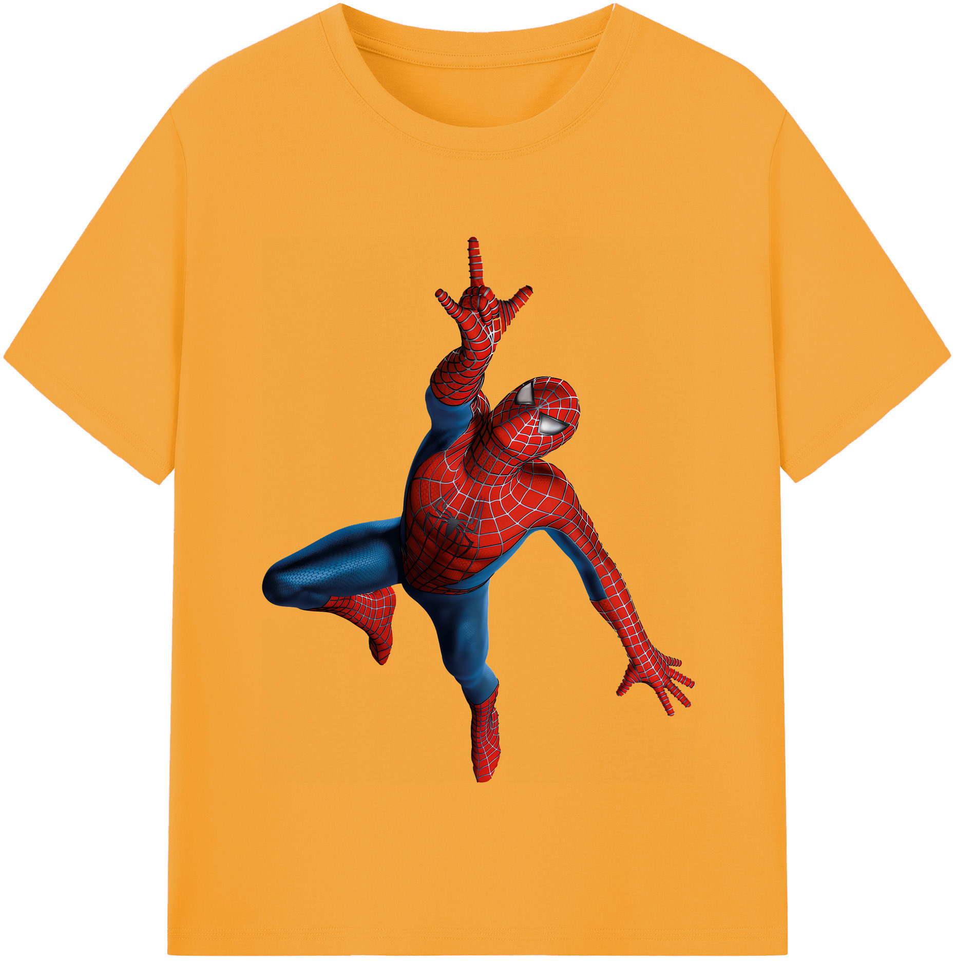 （画像用） Spider Man スパイダーマン 綿100％半袖Tシャツ（フロントプリント）