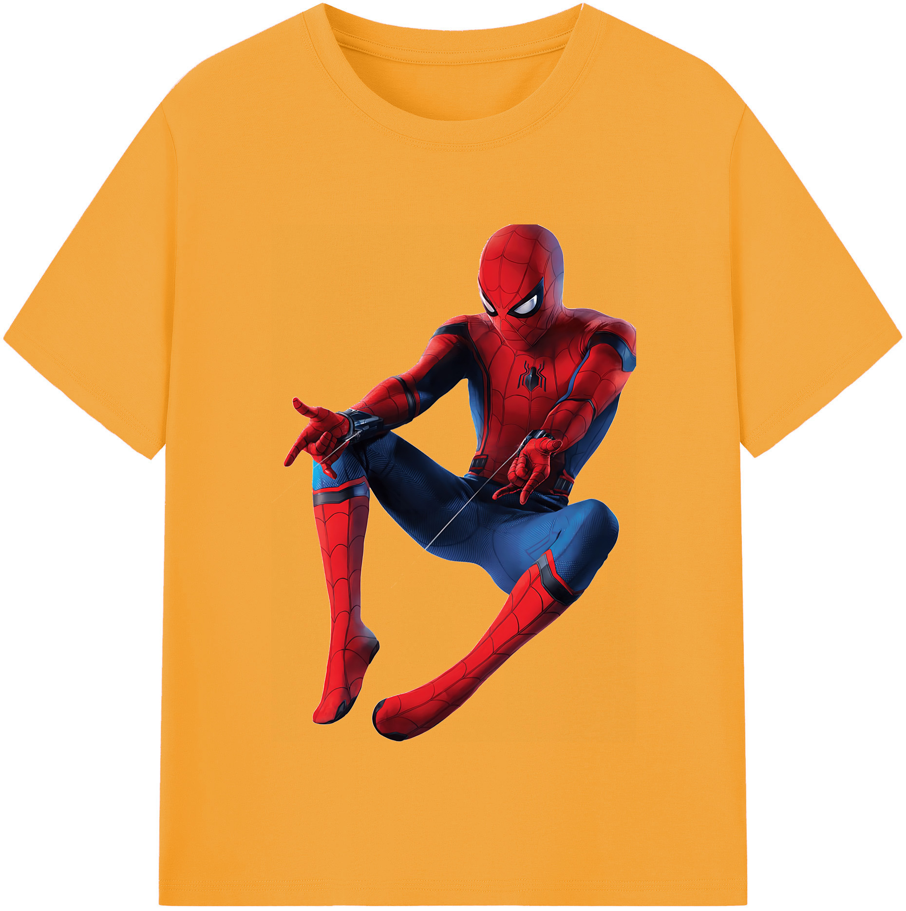 （画像用） Spider Man スパイダーマン 綿100％半袖Tシャツ（フロントプリント）