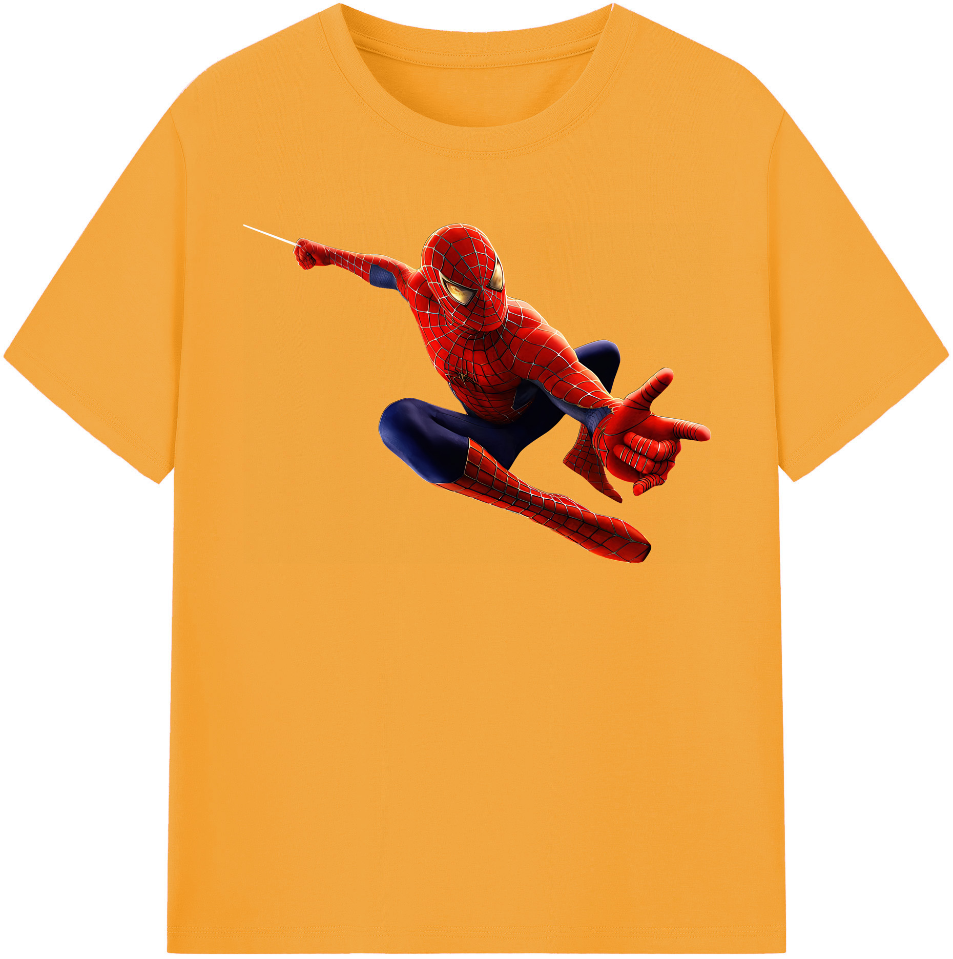 （画像用） Spider Man スパイダーマン 綿100％半袖Tシャツ（フロントプリント）