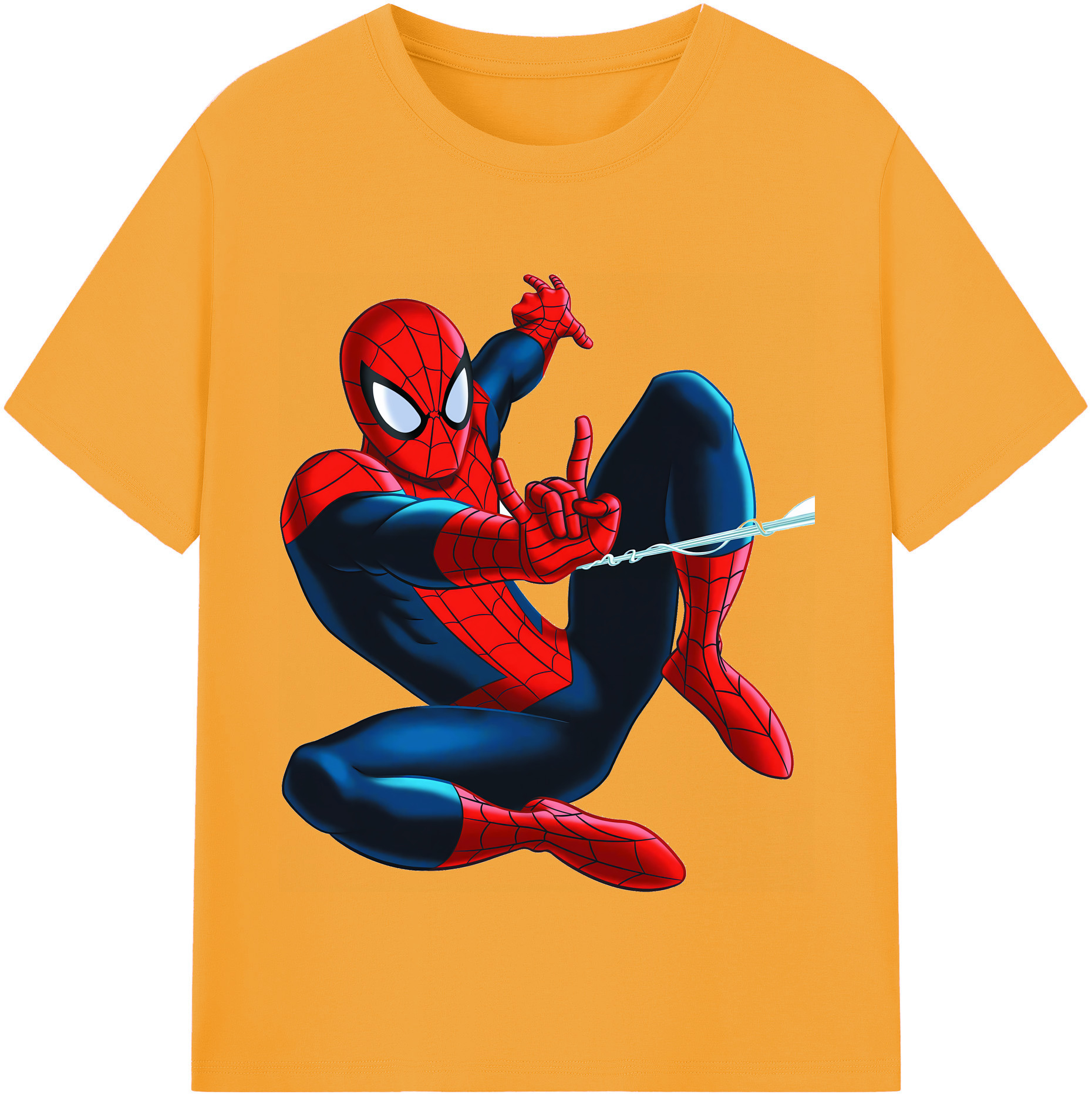 （画像用） Spider Man スパイダーマン 綿100％半袖Tシャツ（フロントプリント）
