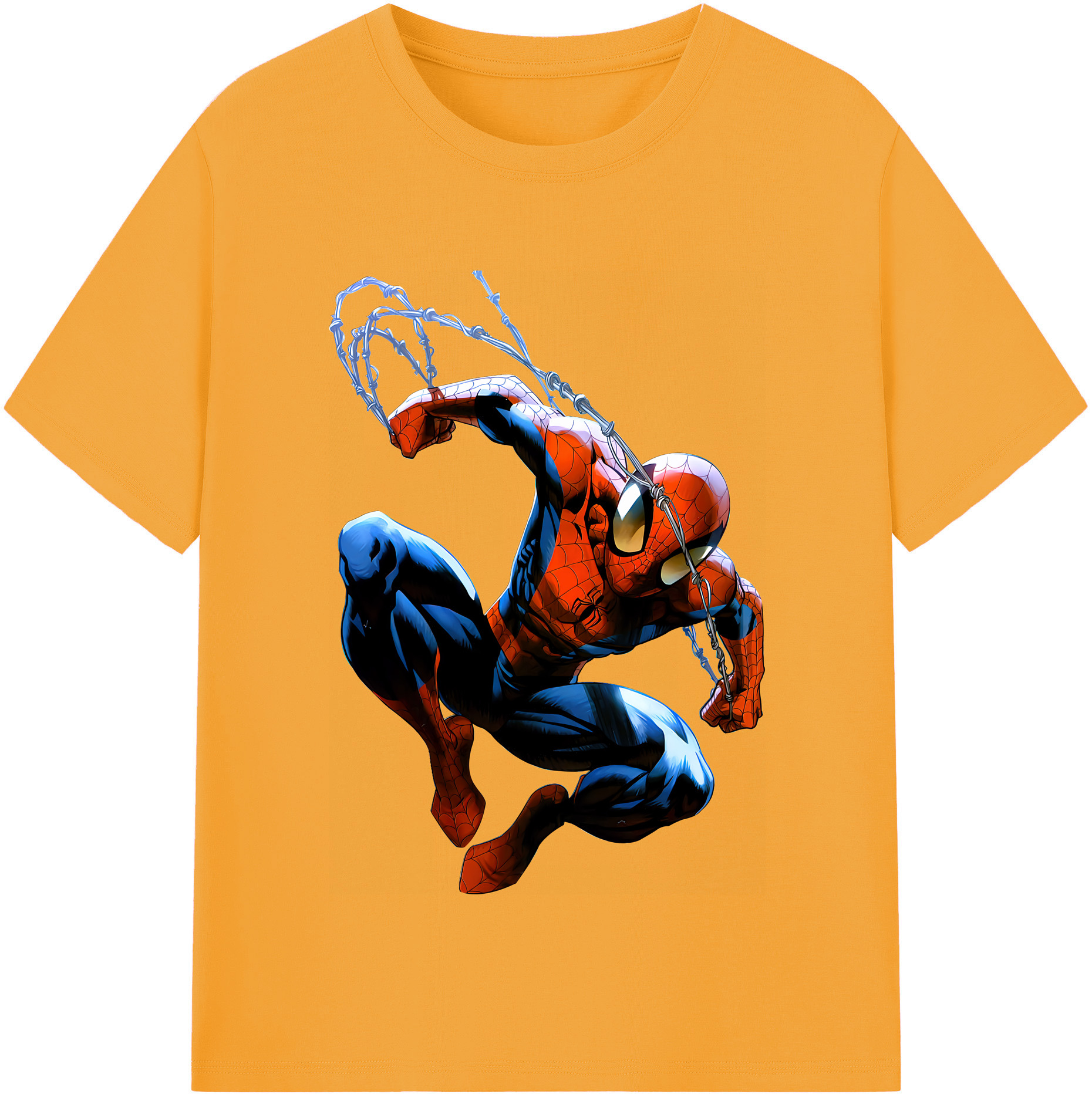 （画像用） Spider Man スパイダーマン 綿100％半袖Tシャツ（フロントプリント）