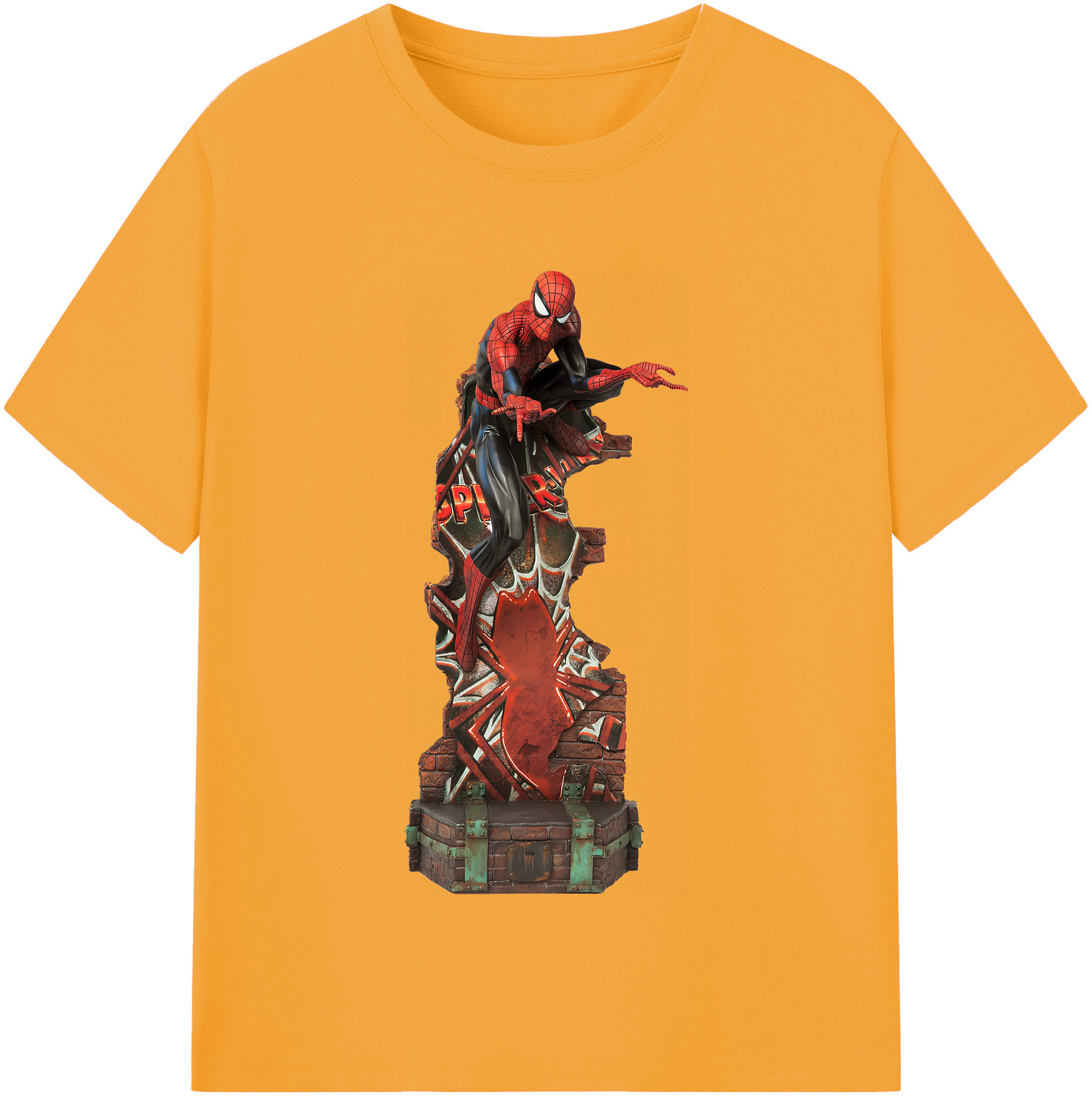（画像用） Spider Man スパイダーマン 綿100％半袖Tシャツ（フロントプリント）