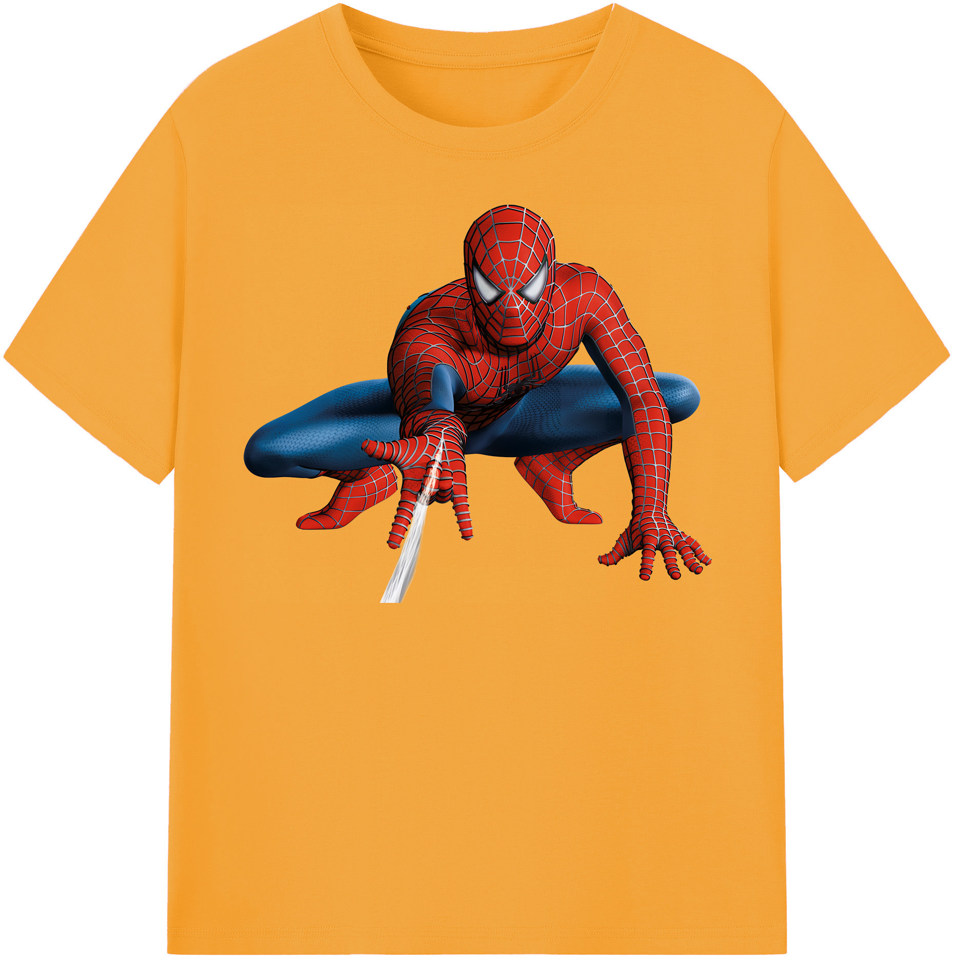 （画像用） Spider Man スパイダーマン 綿100％半袖Tシャツ（フロントプリント）