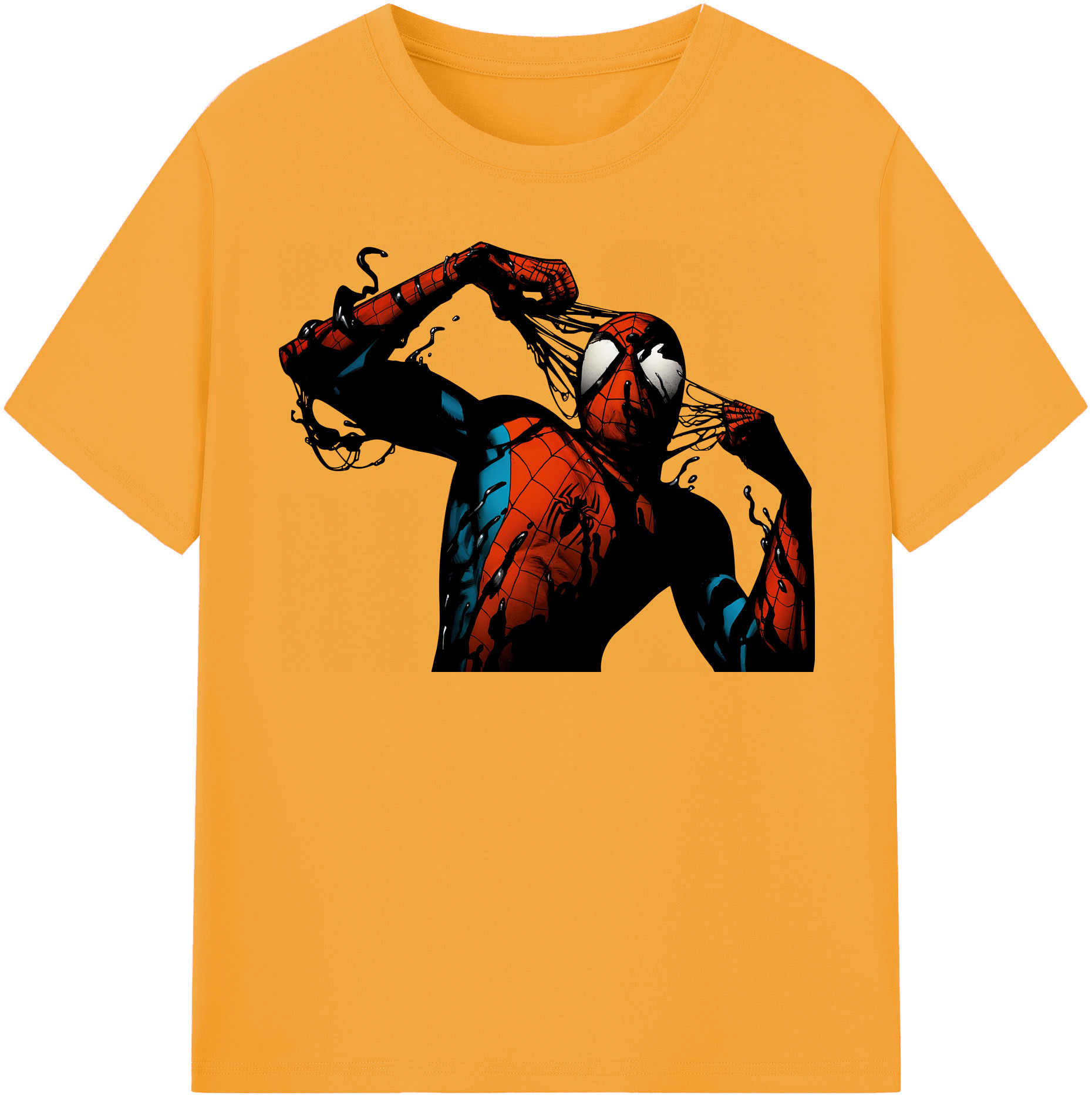 （画像用） Spider Man スパイダーマン 綿100％半袖Tシャツ（フロントプリント）