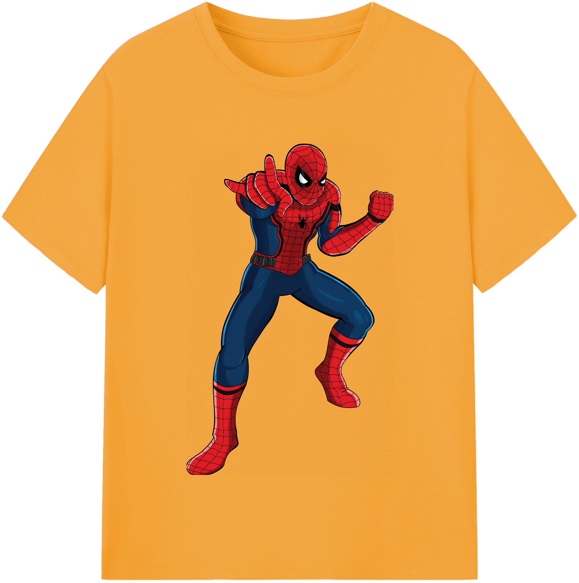 （画像用） Spider Man スパイダーマン 綿100％半袖Tシャツ（フロントプリント）