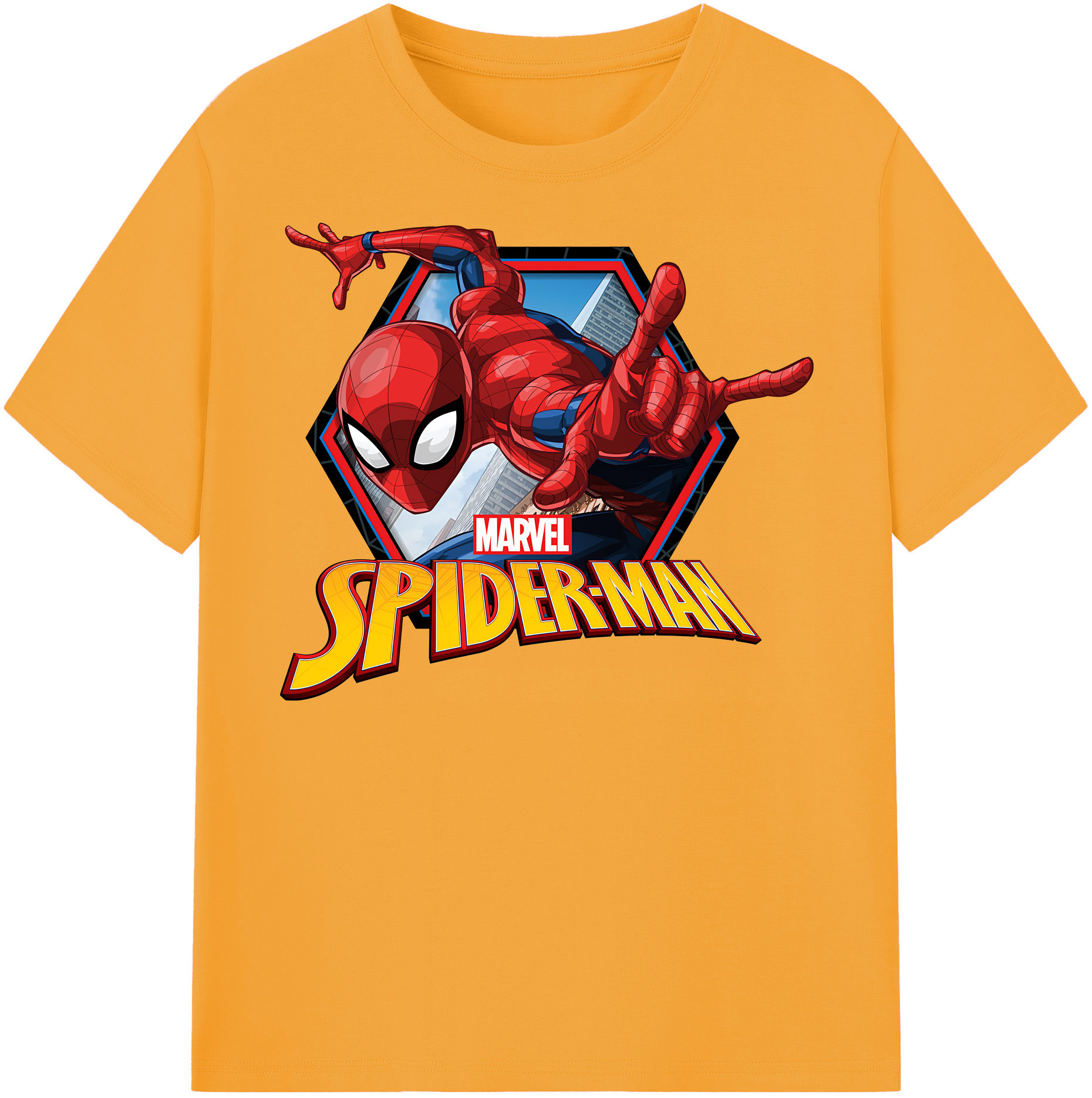 （画像用） Spider Man スパイダーマン 綿100％半袖Tシャツ（フロントプリント）