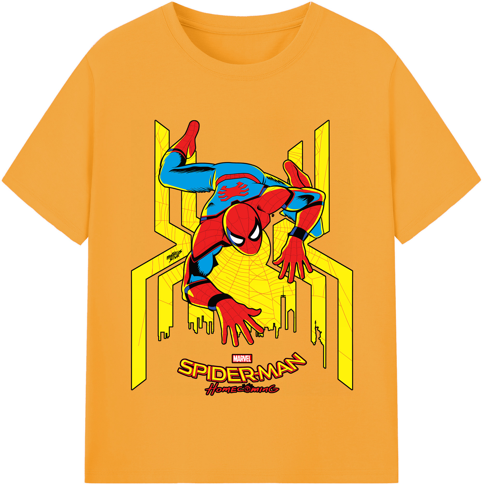 （画像用） Spider Man スパイダーマン 綿100％半袖Tシャツ（フロントプリント）