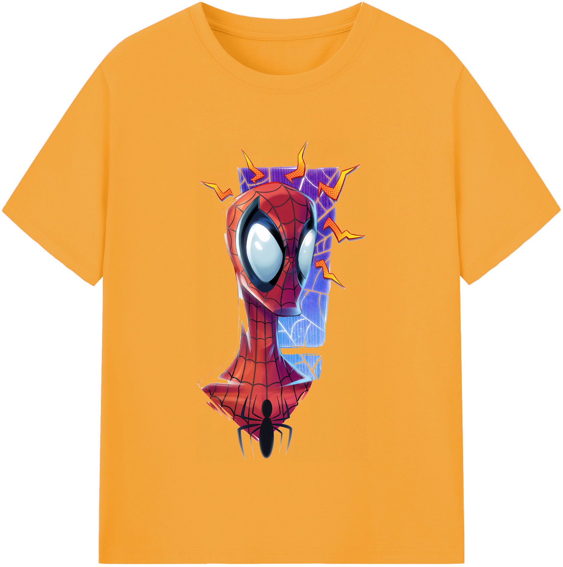（画像用） Spider Man スパイダーマン 綿100％半袖Tシャツ（フロントプリント）