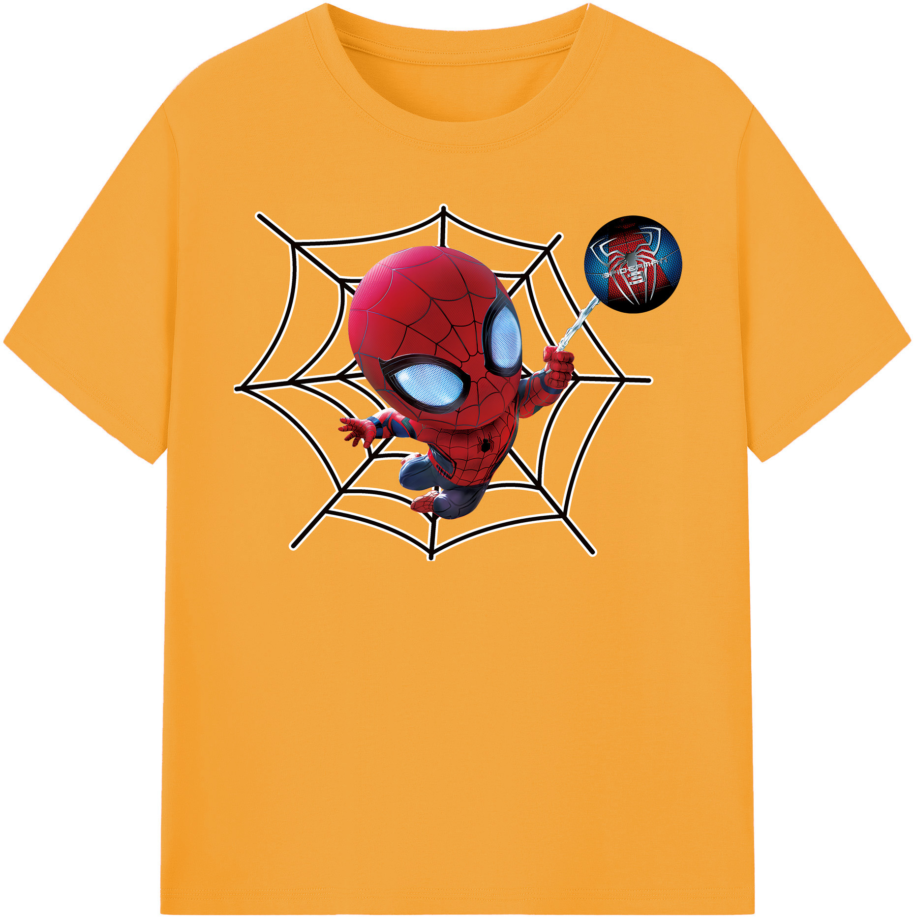 （画像用） Spider Man スパイダーマン 綿100％半袖Tシャツ（フロントプリント）