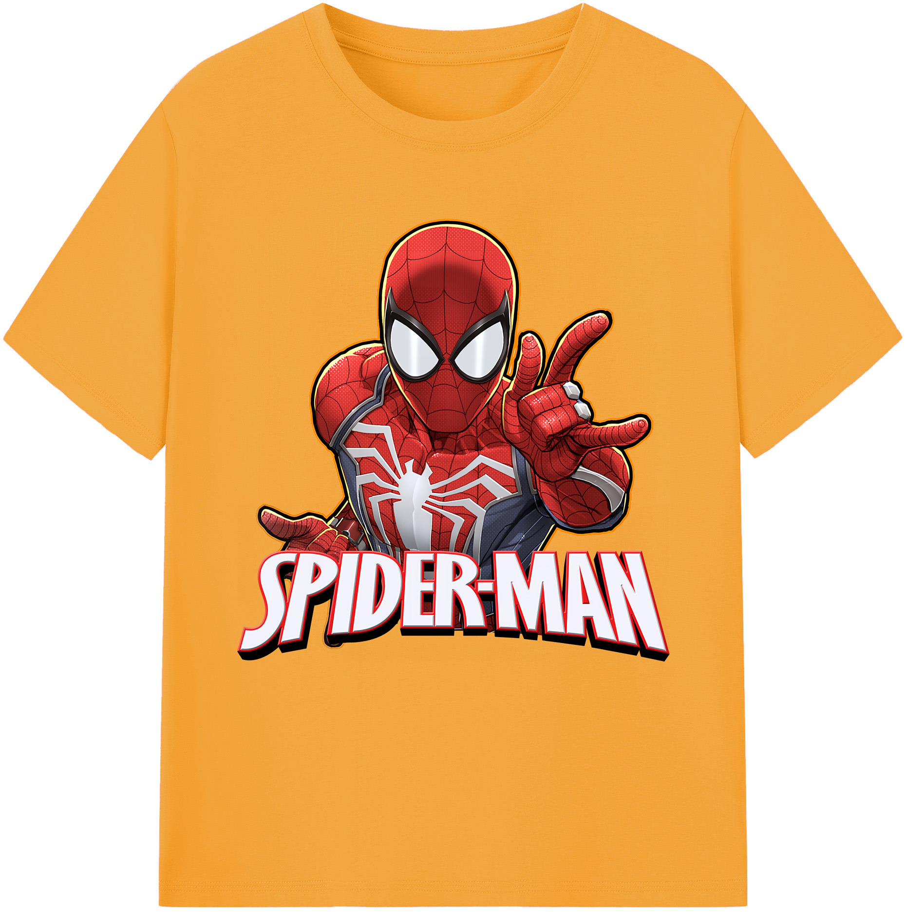 （画像用） Spider Man スパイダーマン 綿100％半袖Tシャツ（フロントプリント）