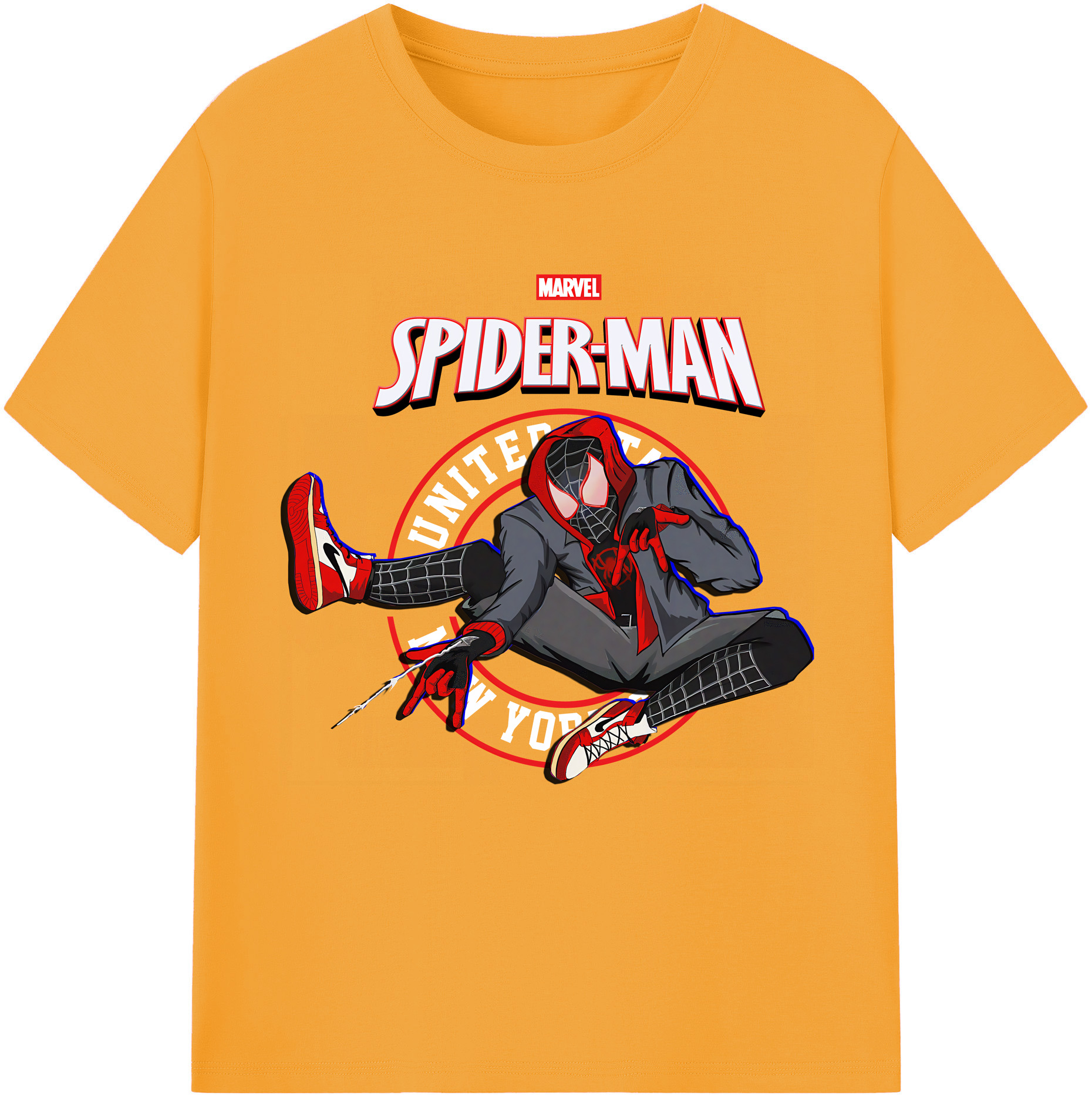 （画像用） Spider Man スパイダーマン 綿100％半袖Tシャツ（フロントプリント）