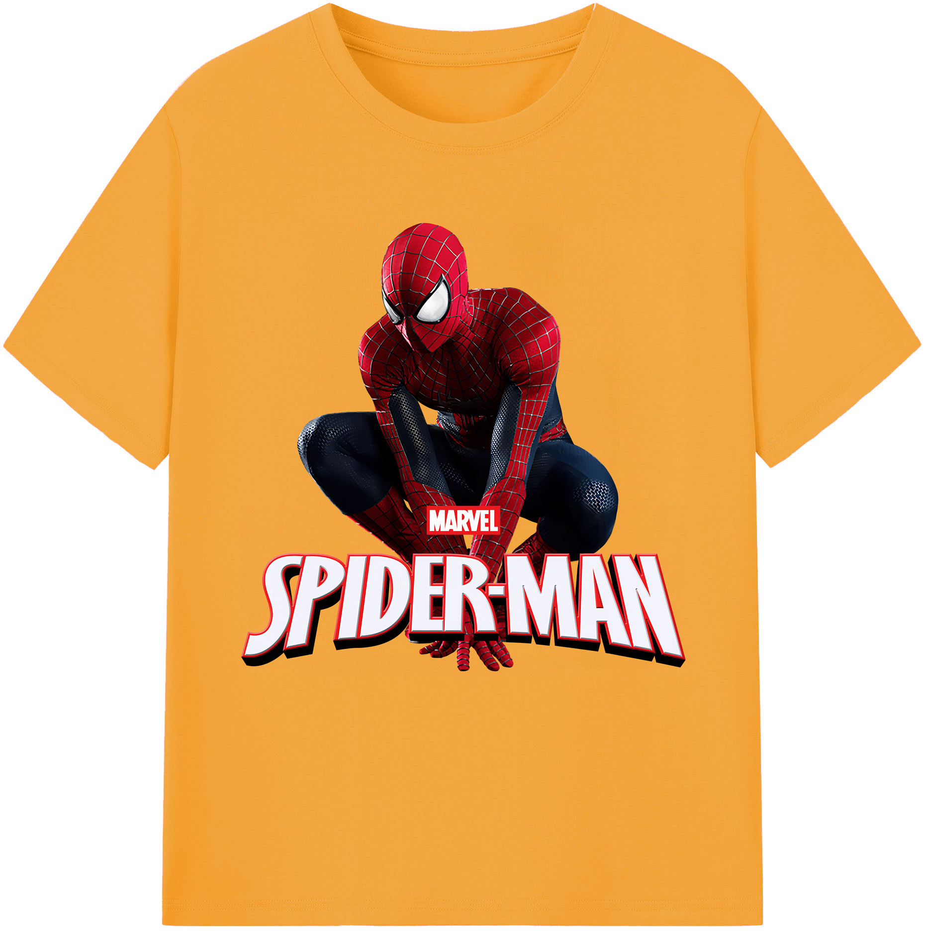 （画像用） Spider Man スパイダーマン 綿100％半袖Tシャツ（フロントプリント）