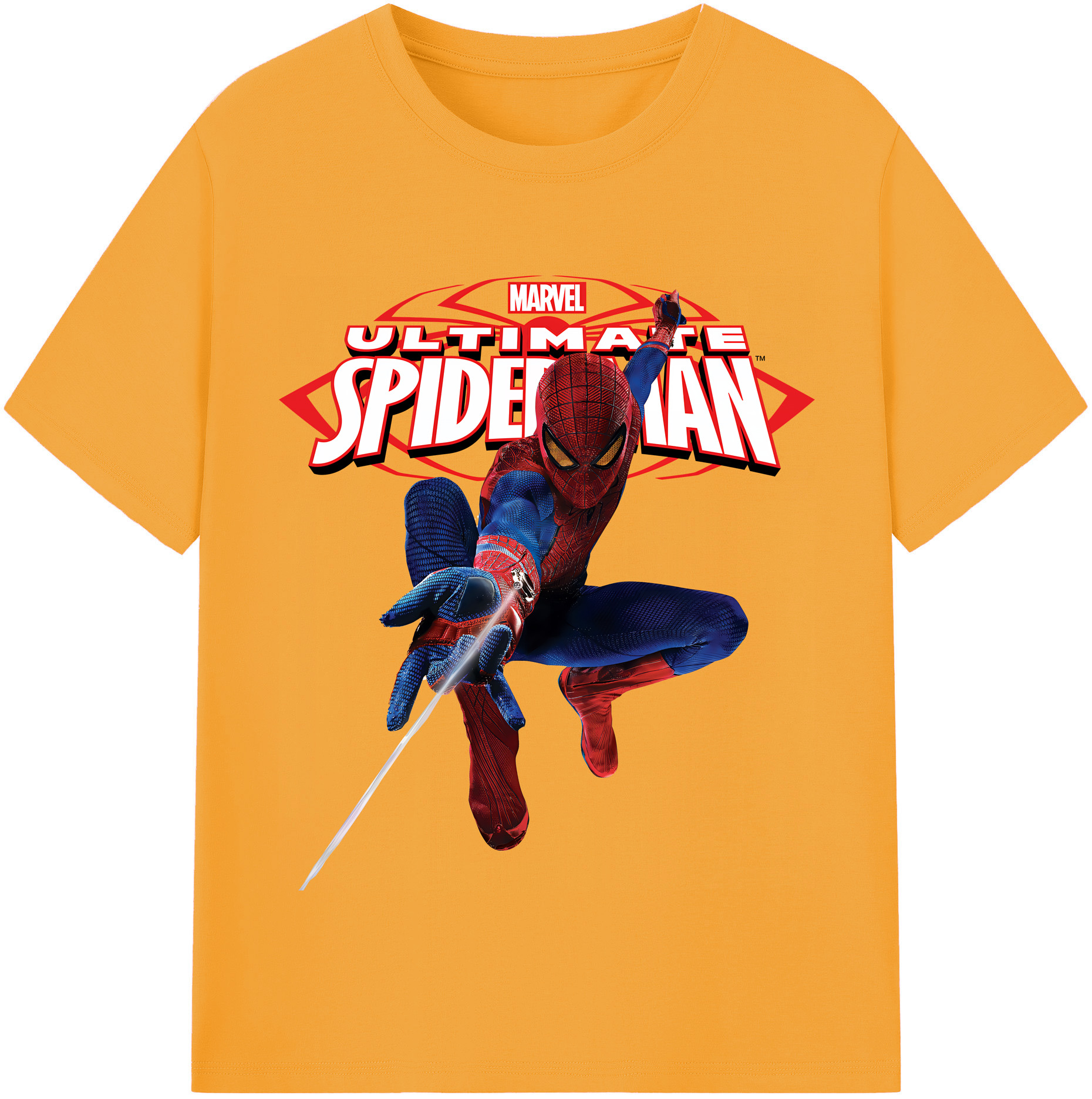 （画像用） Spider Man スパイダーマン 綿100％半袖Tシャツ（フロントプリント）