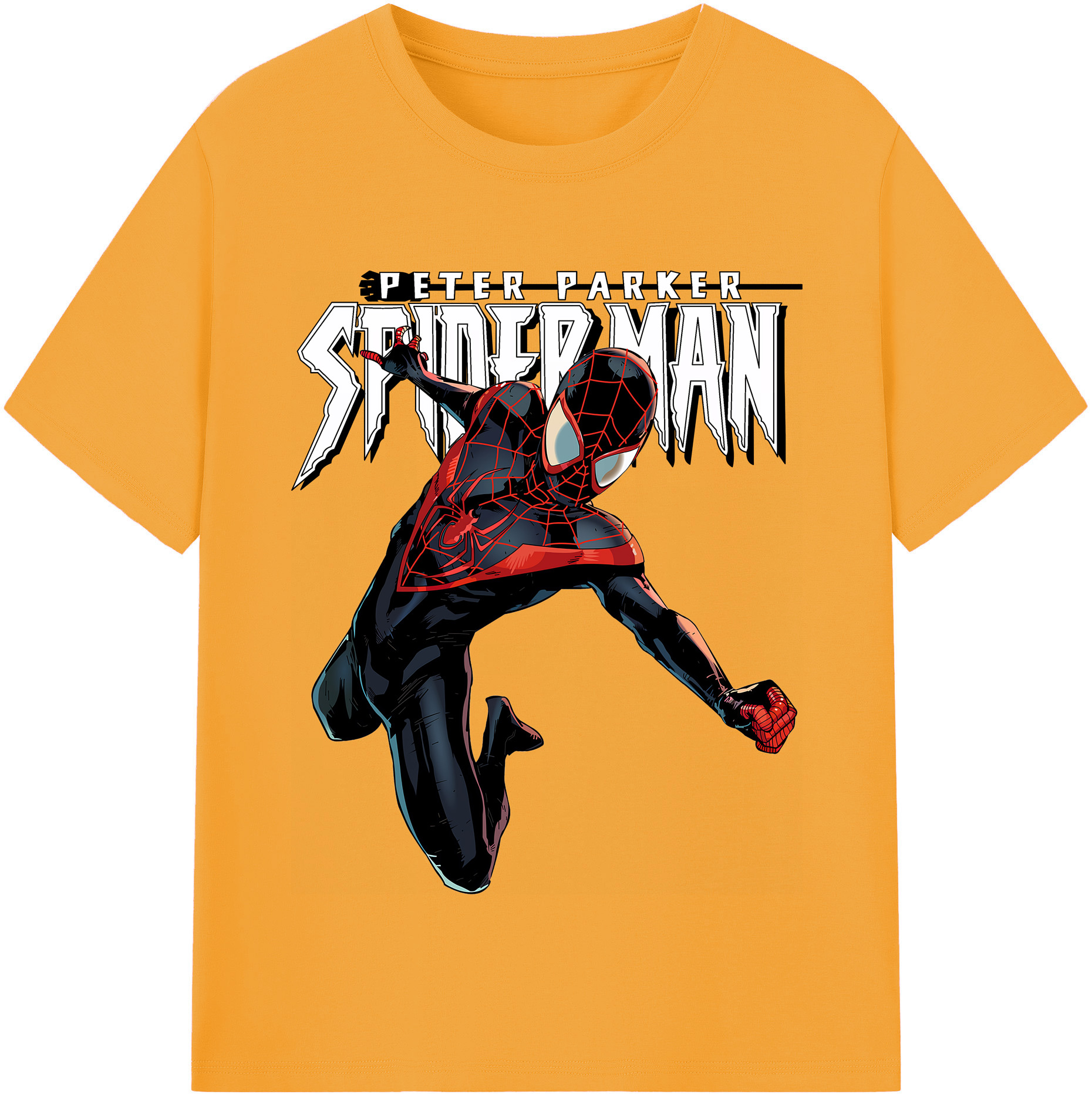 （画像用） Spider Man スパイダーマン 綿100％半袖Tシャツ（フロントプリント）