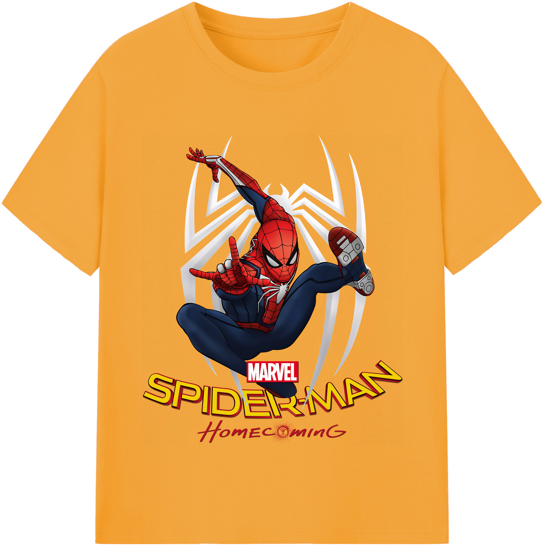 （画像用） Spider Man スパイダーマン 綿100％半袖Tシャツ（フロントプリント）