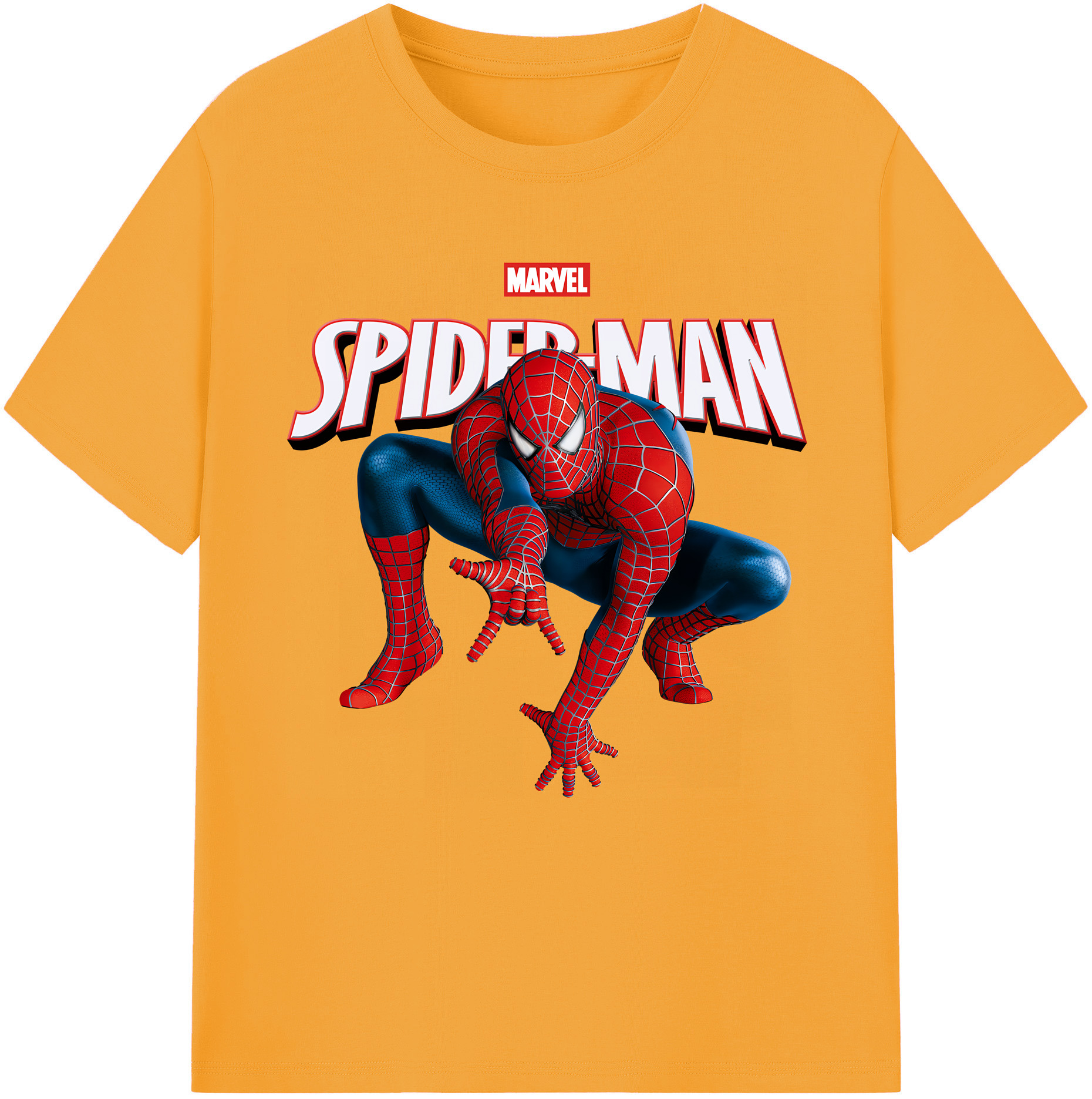 （画像用） Spider Man スパイダーマン 綿100％半袖Tシャツ（フロントプリント）