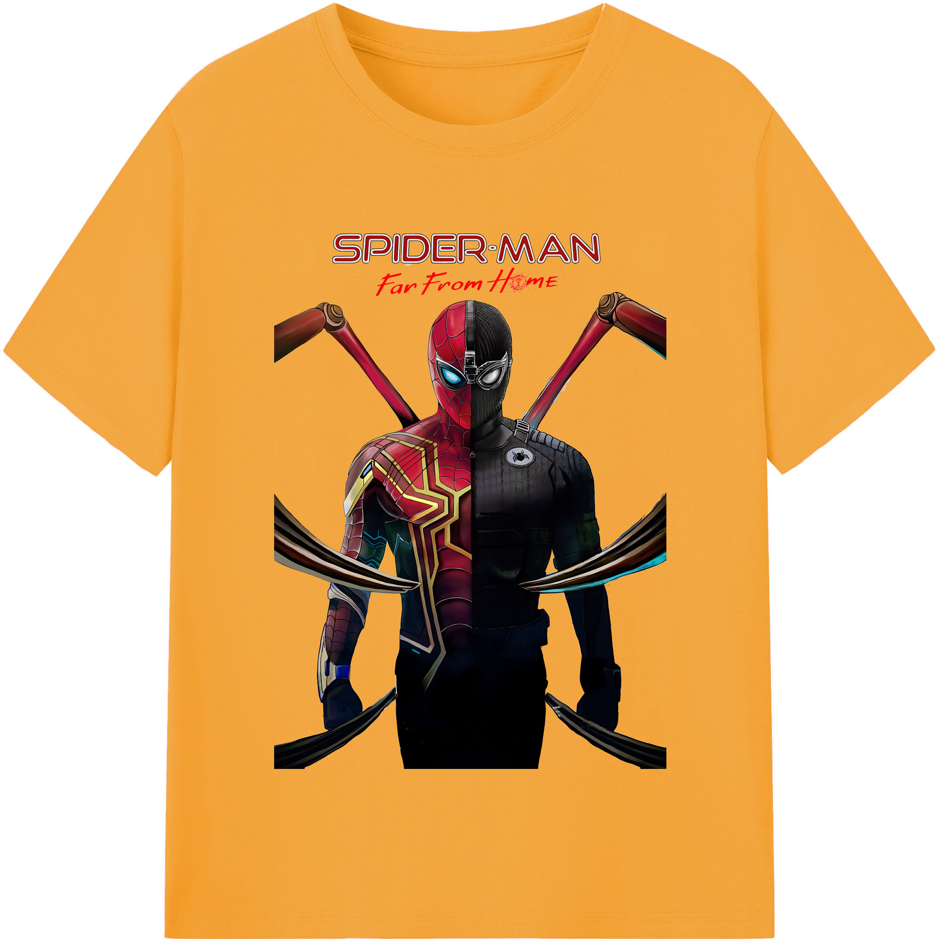 Spider Man スパイダーマン 綿100％半袖Tシャツ（フロントプリント）