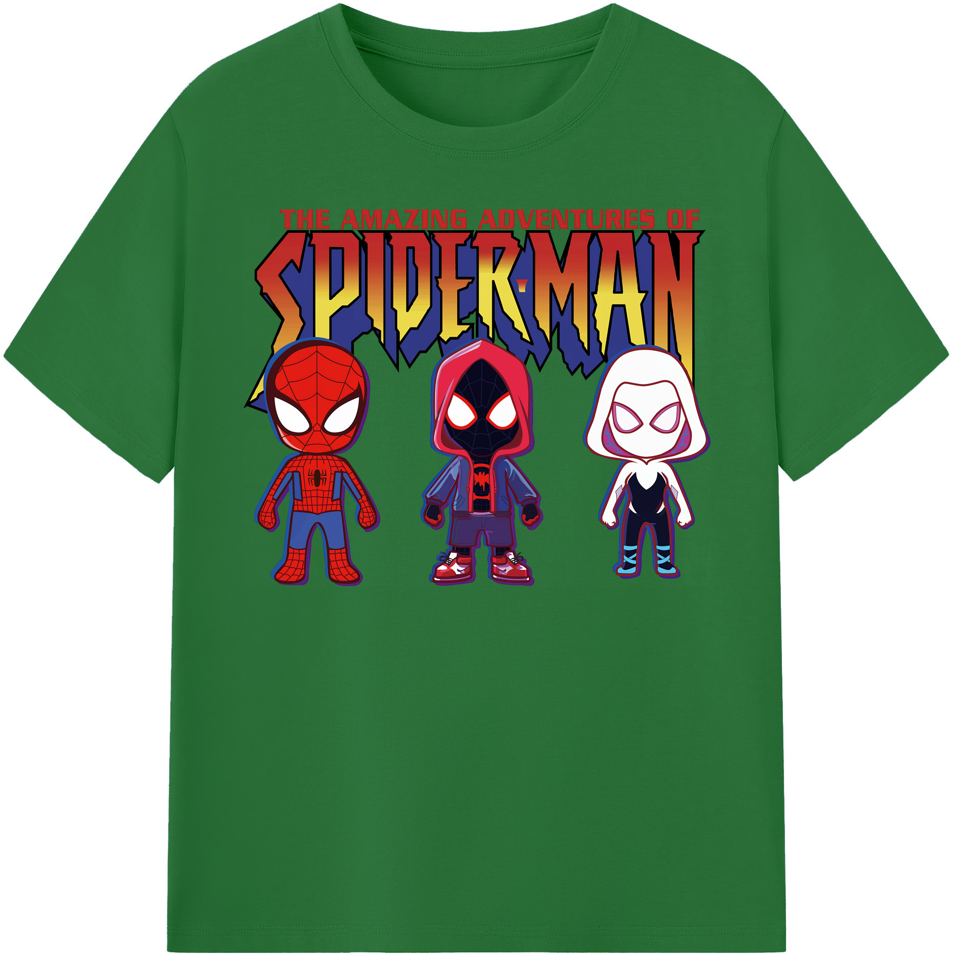 （画像用） Spider Man スパイダーマン 綿100％半袖Tシャツ（フロントプリント）