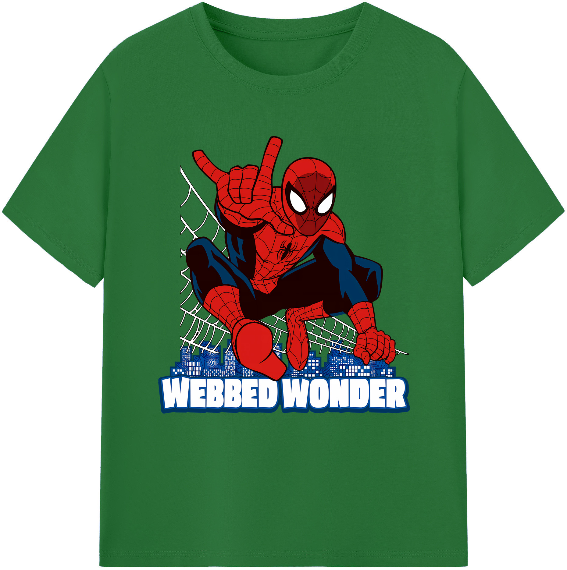 （画像用） Spider Man スパイダーマン 綿100％半袖Tシャツ（フロントプリント）