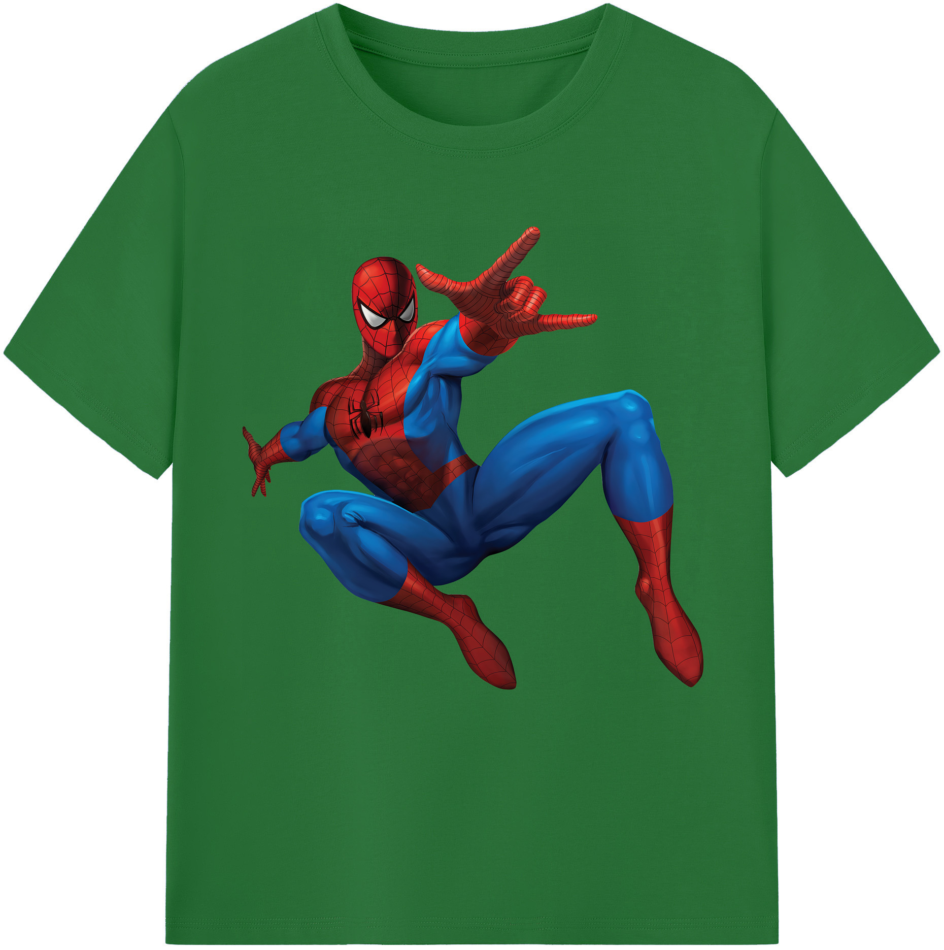 （画像用） Spider Man スパイダーマン 綿100％半袖Tシャツ（フロントプリント）
