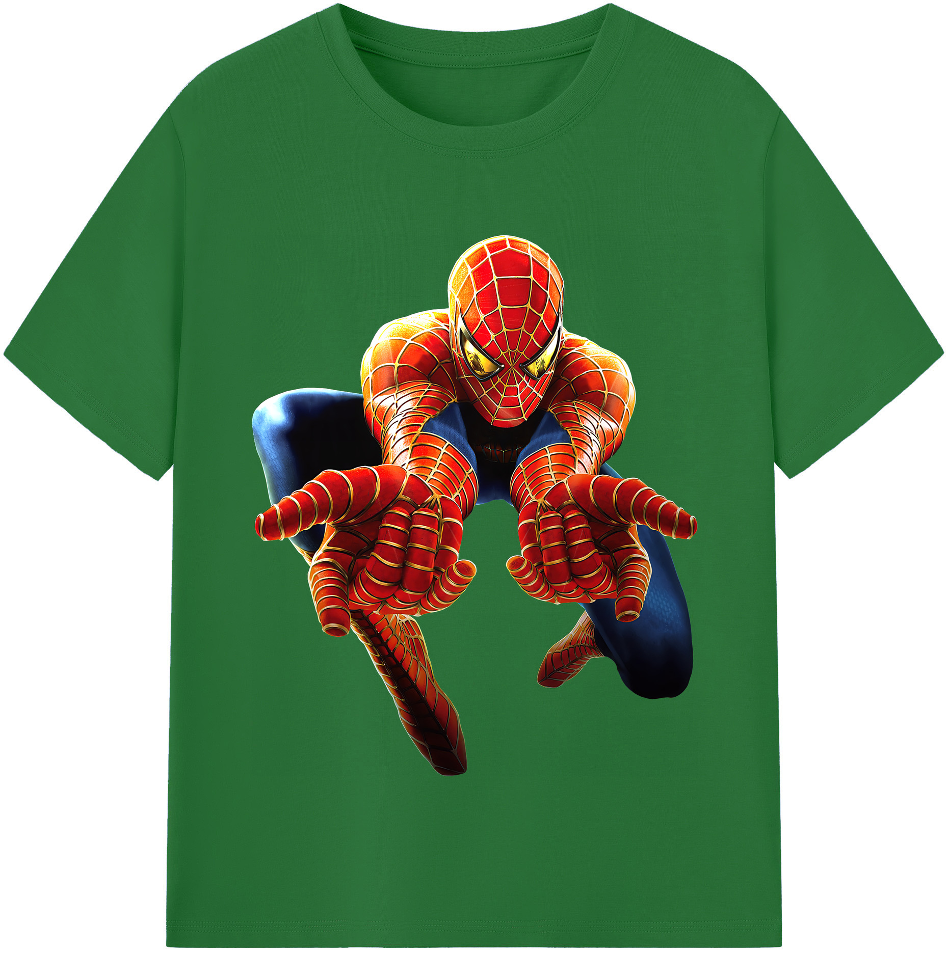 （画像用） Spider Man スパイダーマン 綿100％半袖Tシャツ（フロントプリント）