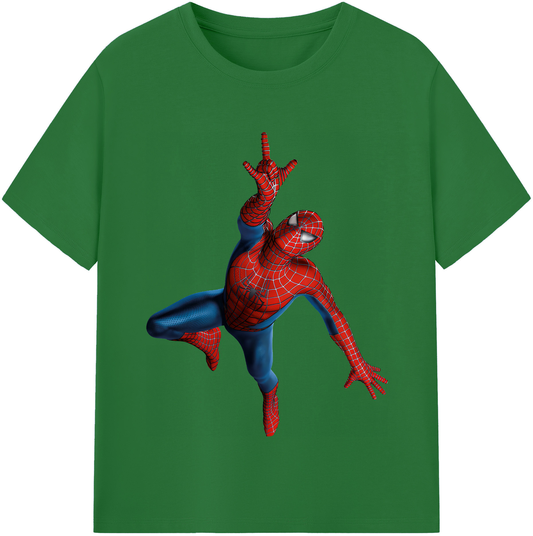 （画像用） Spider Man スパイダーマン 綿100％半袖Tシャツ（フロントプリント）