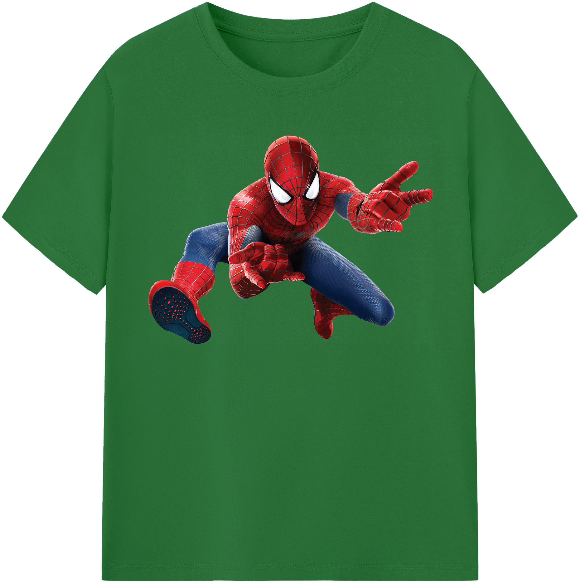 （画像用） Spider Man スパイダーマン 綿100％半袖Tシャツ（フロントプリント）