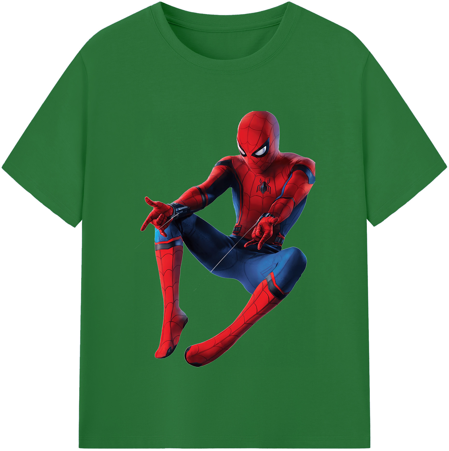 （画像用） Spider Man スパイダーマン 綿100％半袖Tシャツ（フロントプリント）