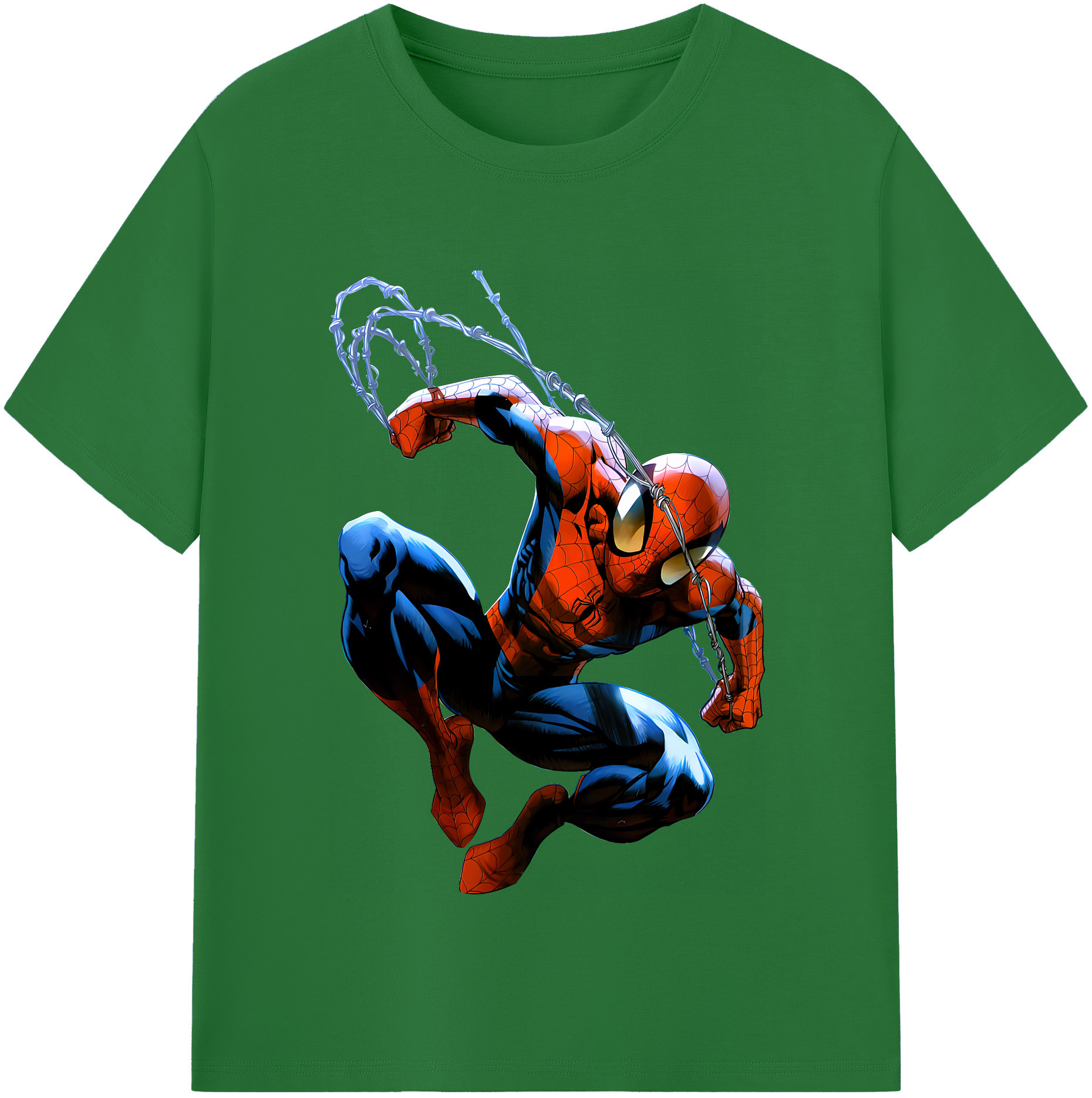 （画像用） Spider Man スパイダーマン 綿100％半袖Tシャツ（フロントプリント）