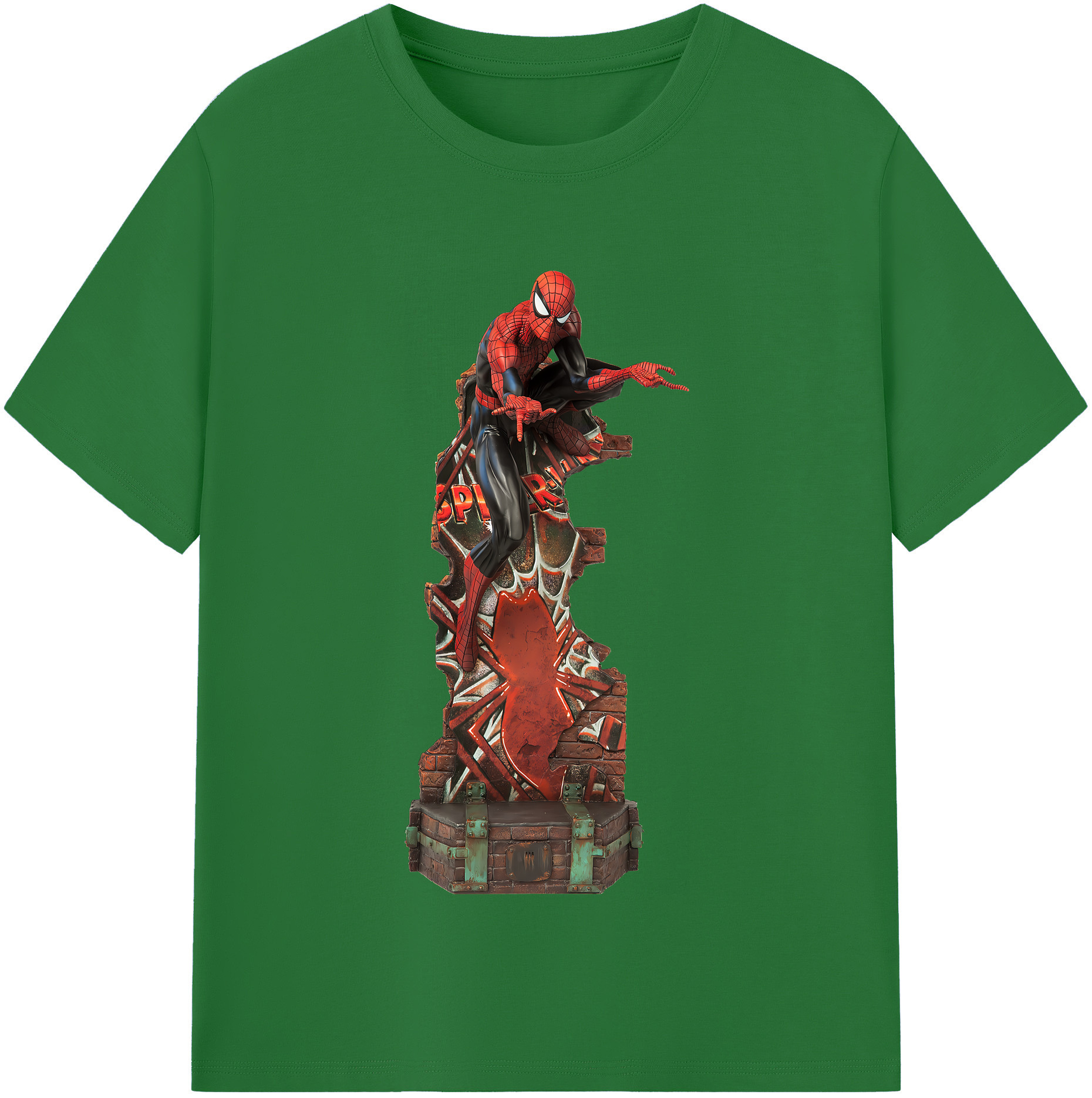 （画像用） Spider Man スパイダーマン 綿100％半袖Tシャツ（フロントプリント）