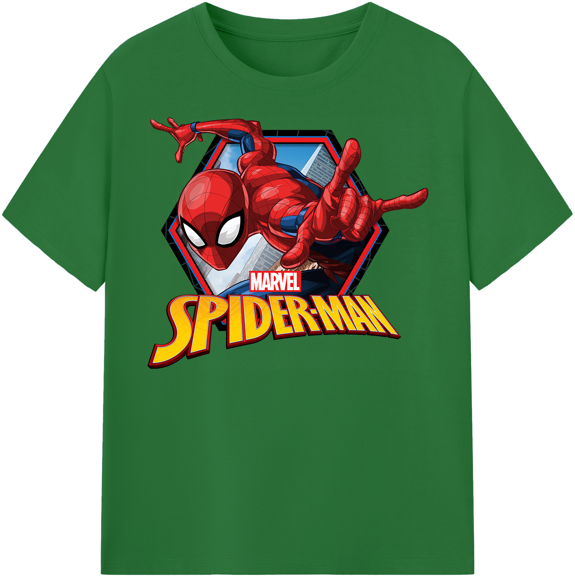 （画像用） Spider Man スパイダーマン 綿100％半袖Tシャツ（フロントプリント）