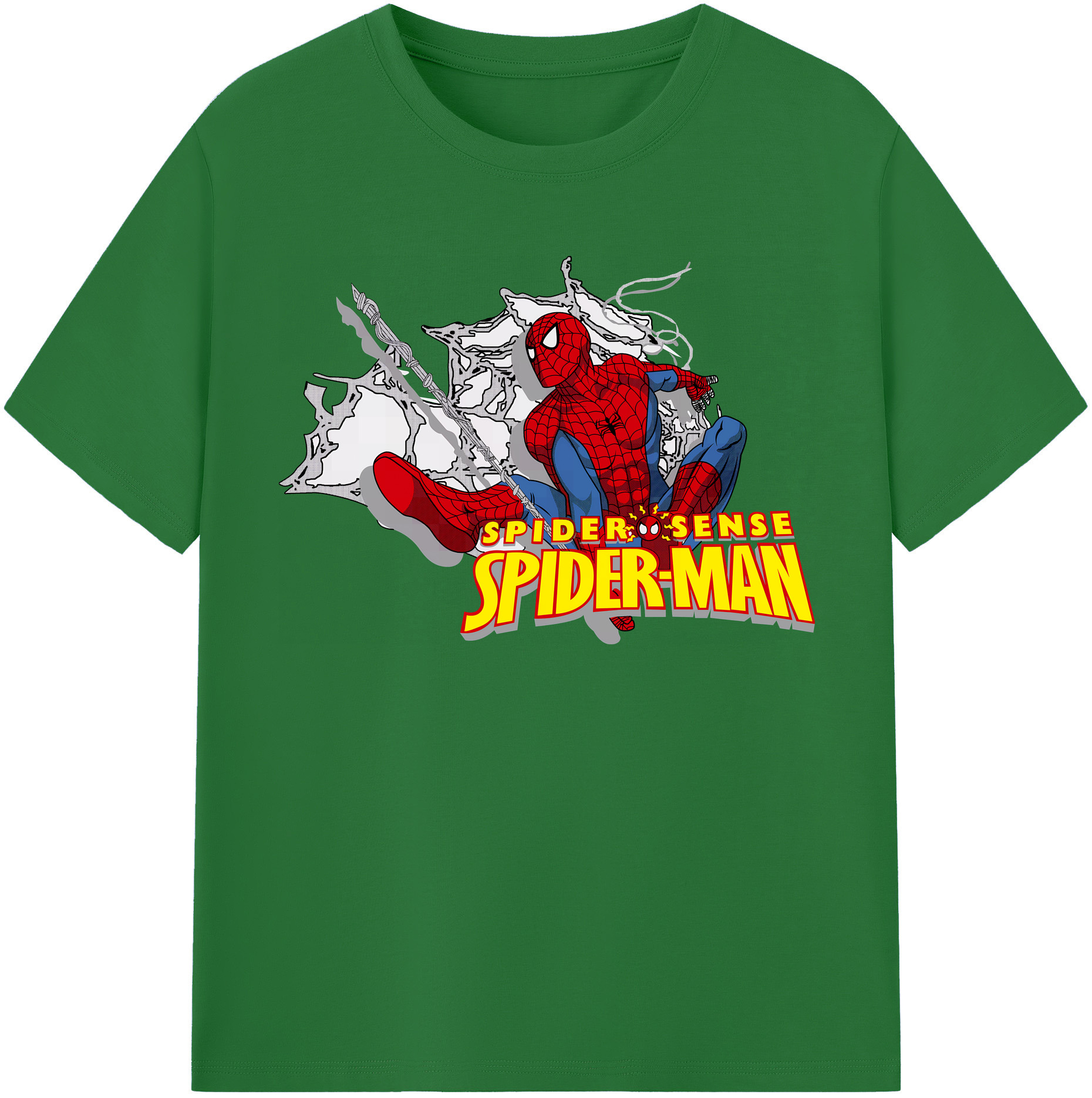 （画像用） Spider Man スパイダーマン 綿100％半袖Tシャツ（フロントプリント）