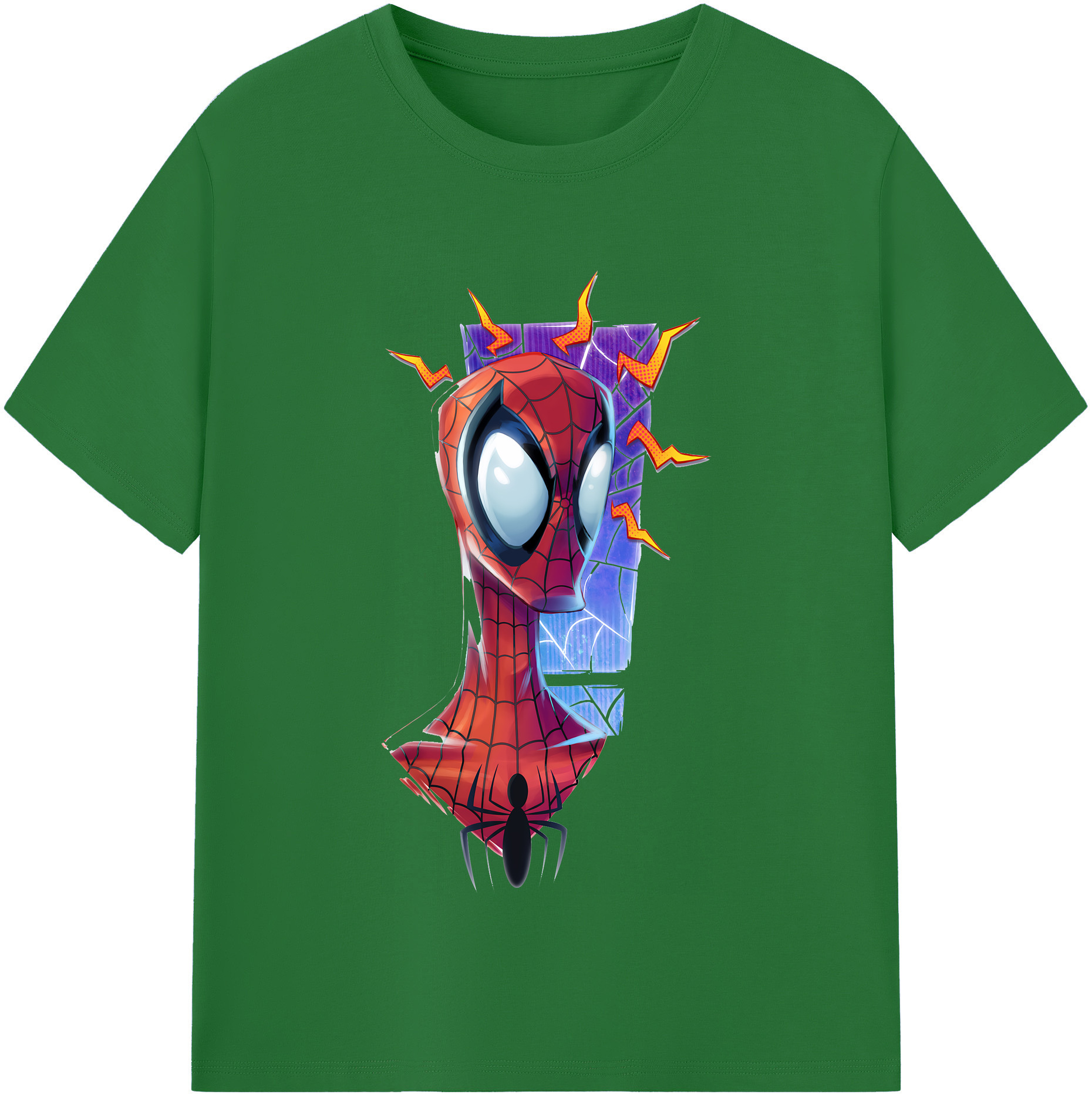 （画像用） Spider Man スパイダーマン 綿100％半袖Tシャツ（フロントプリント）