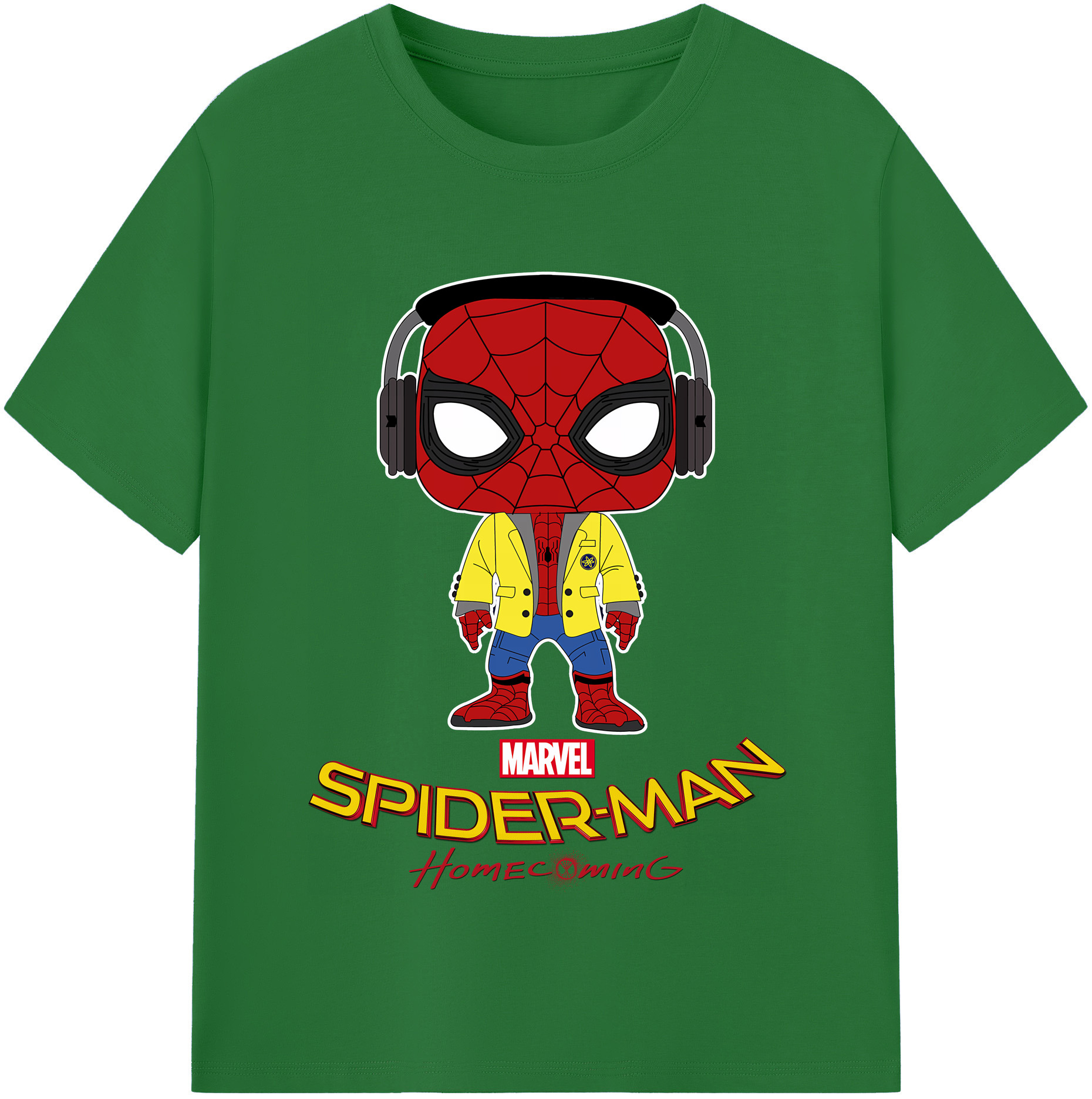 （画像用） Spider Man スパイダーマン 綿100％半袖Tシャツ（フロントプリント）