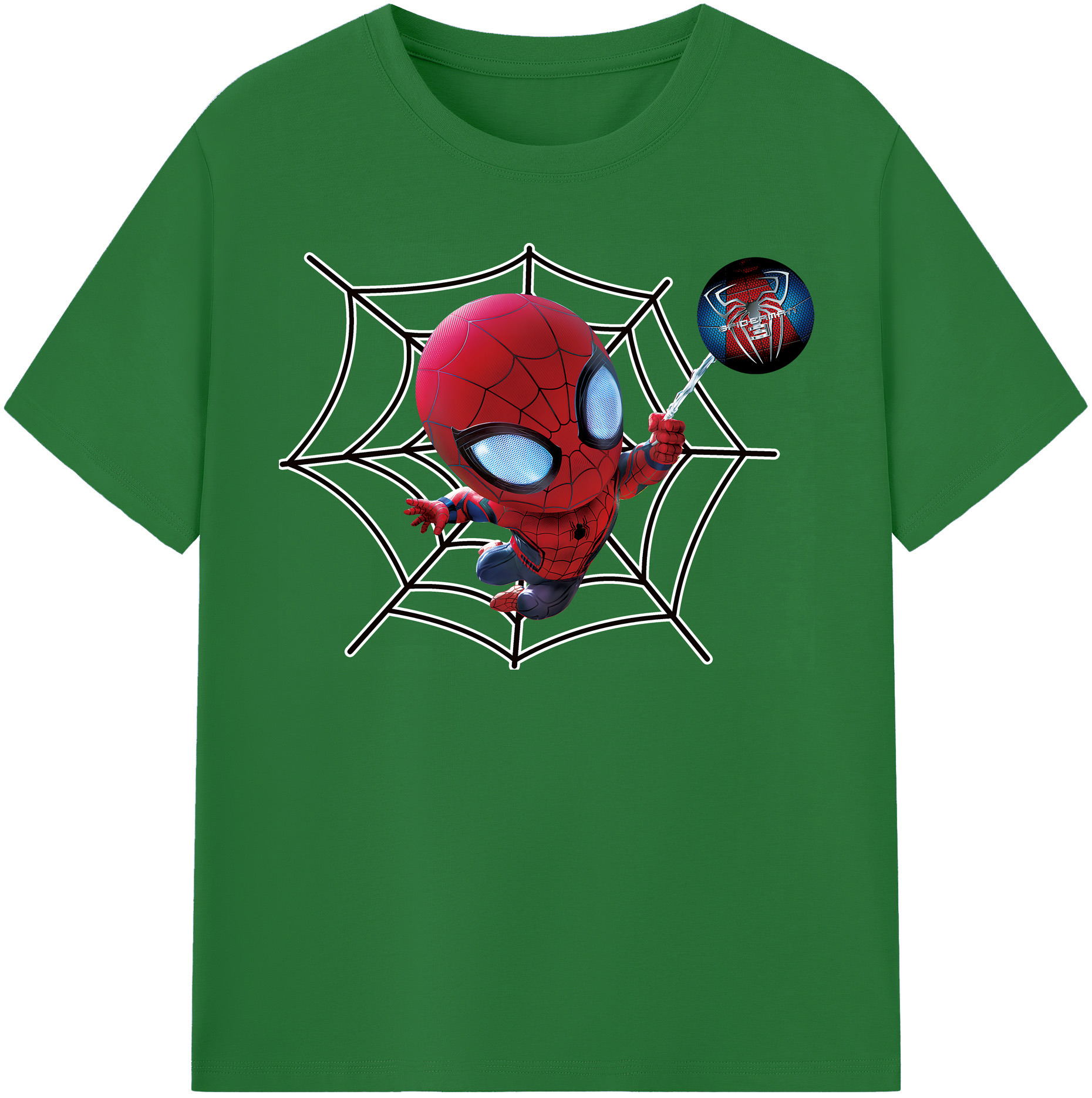（画像用） Spider Man スパイダーマン 綿100％半袖Tシャツ（フロントプリント）