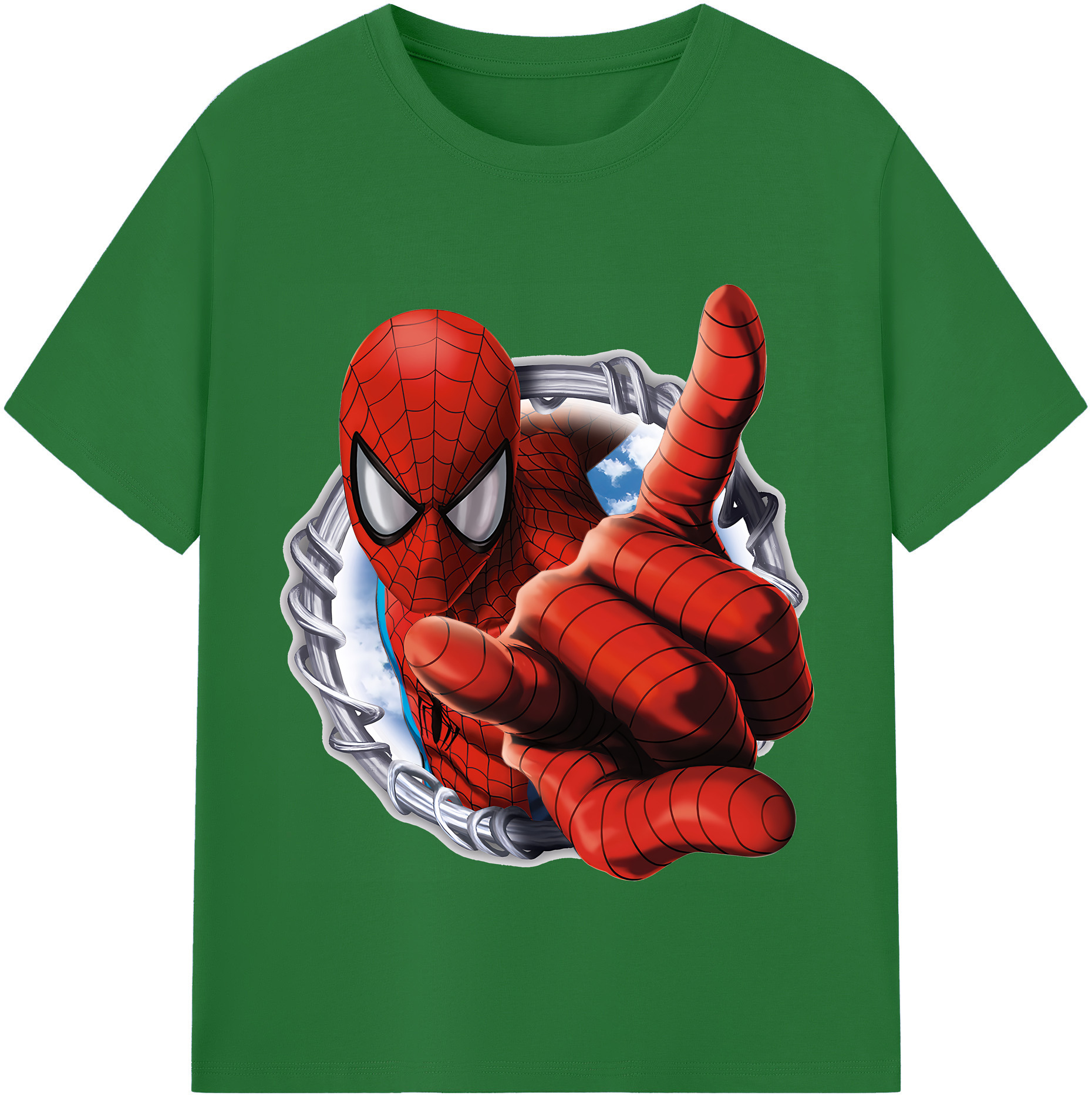 （画像用） Spider Man スパイダーマン 綿100％半袖Tシャツ（フロントプリント）