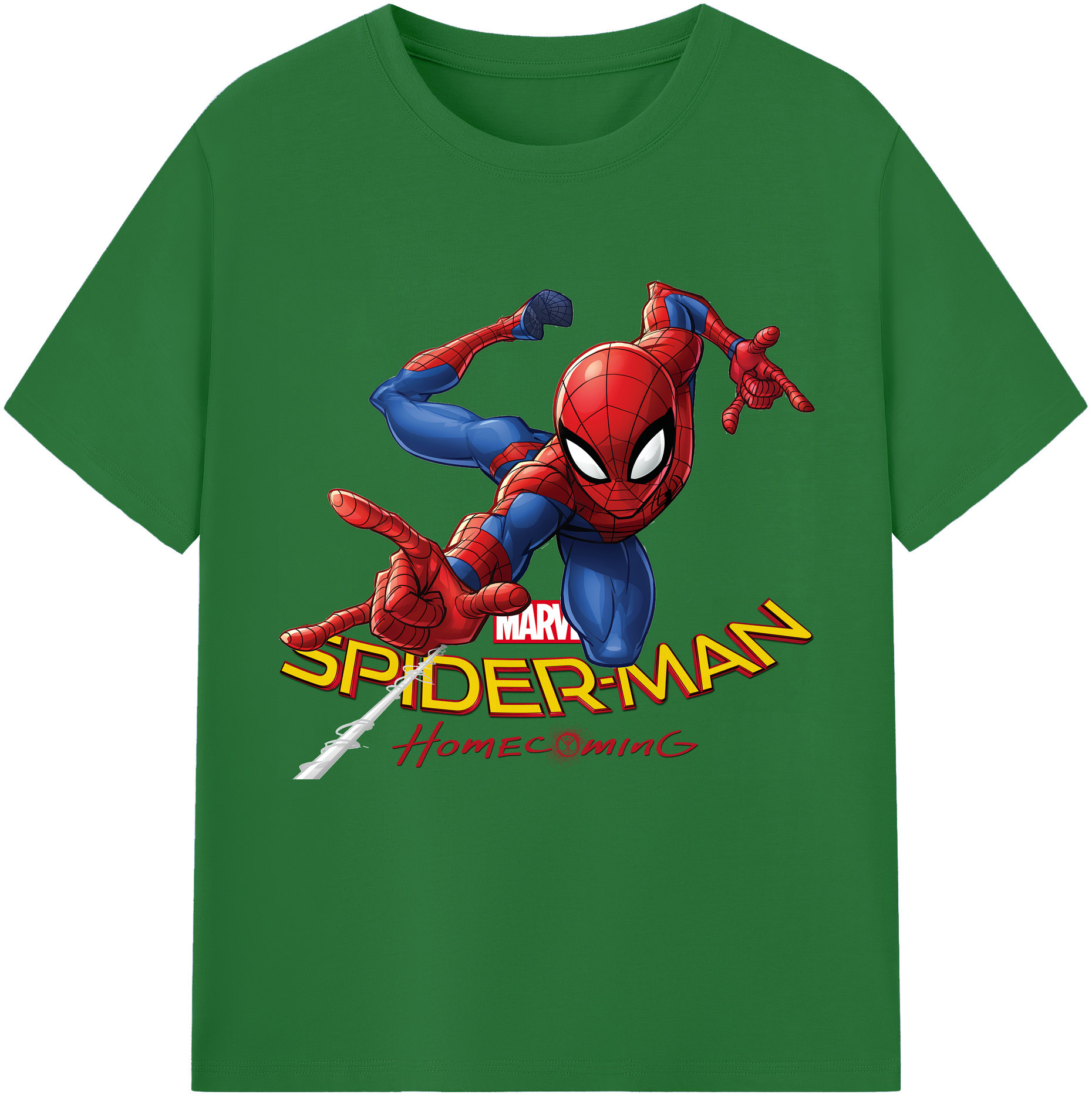 （画像用） Spider Man スパイダーマン 綿100％半袖Tシャツ（フロントプリント）