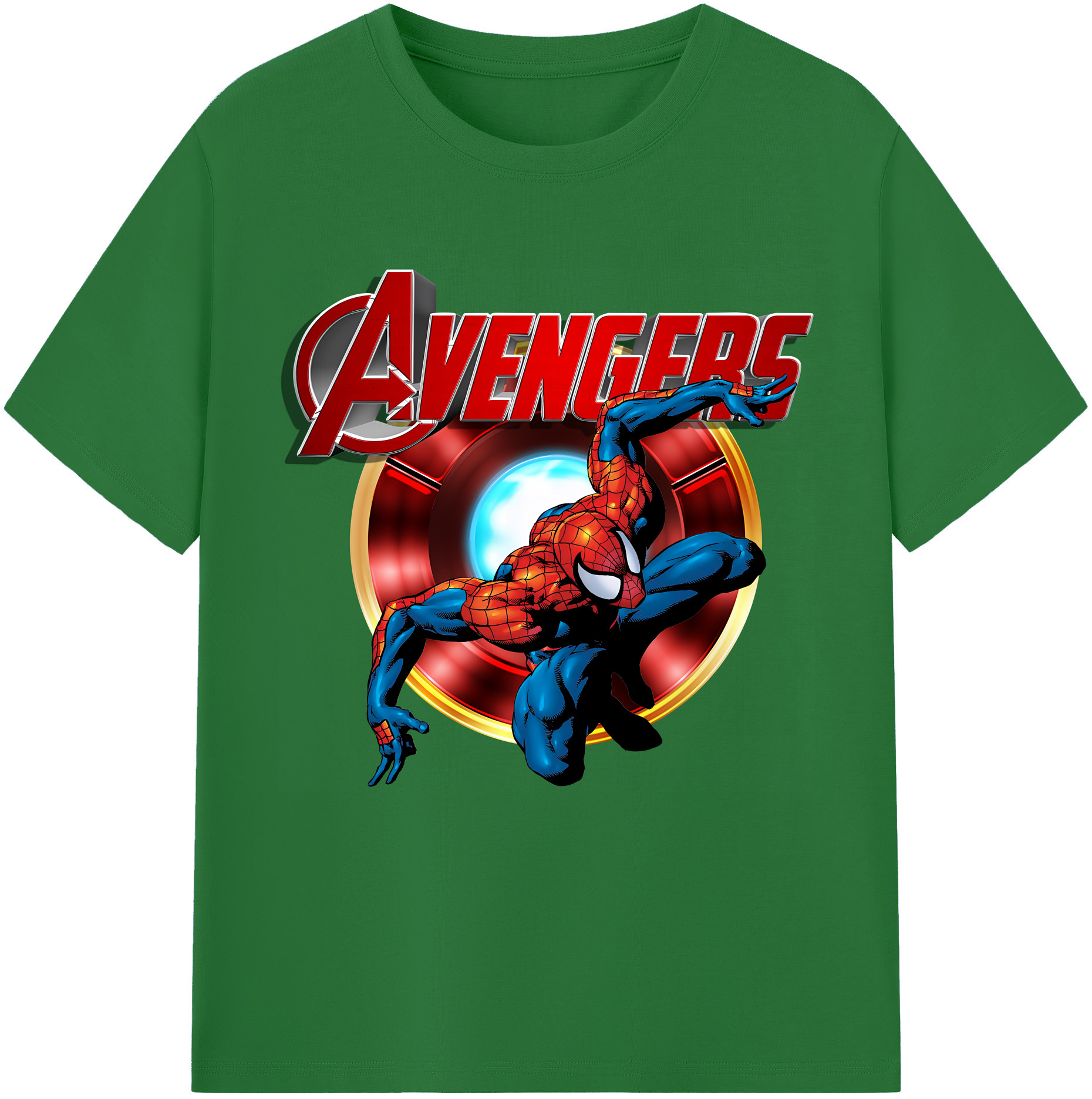 （画像用） Spider Man スパイダーマン 綿100％半袖Tシャツ（フロントプリント）