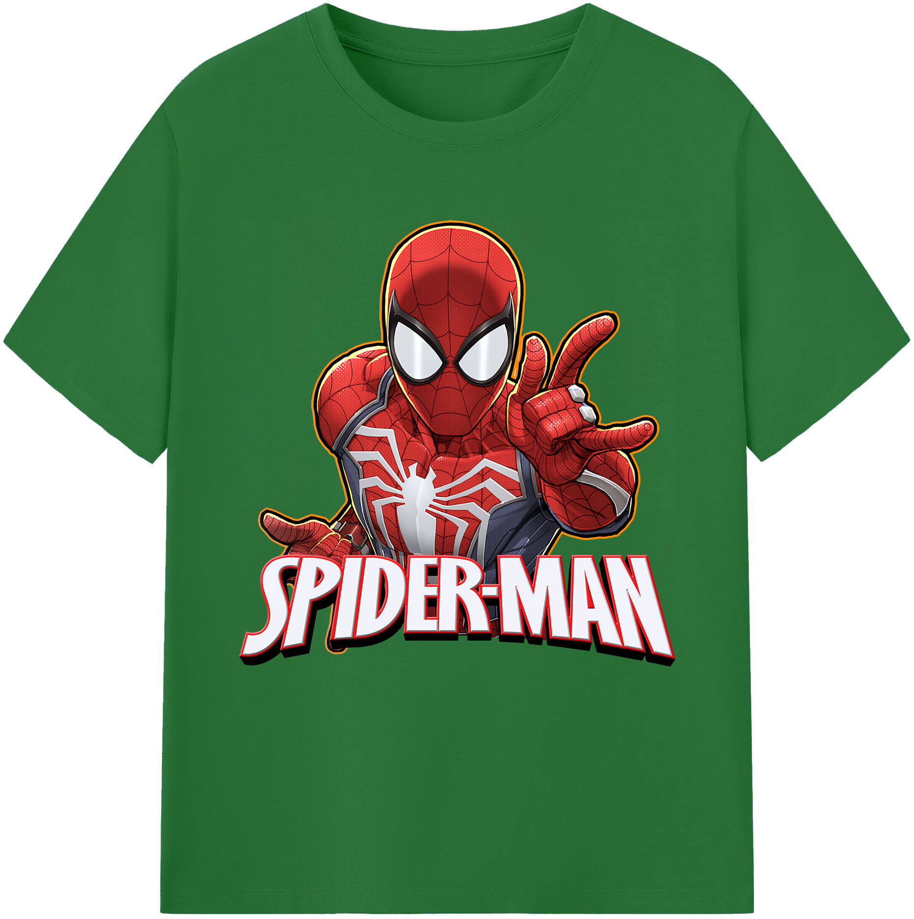 （画像用） Spider Man スパイダーマン 綿100％半袖Tシャツ（フロントプリント）