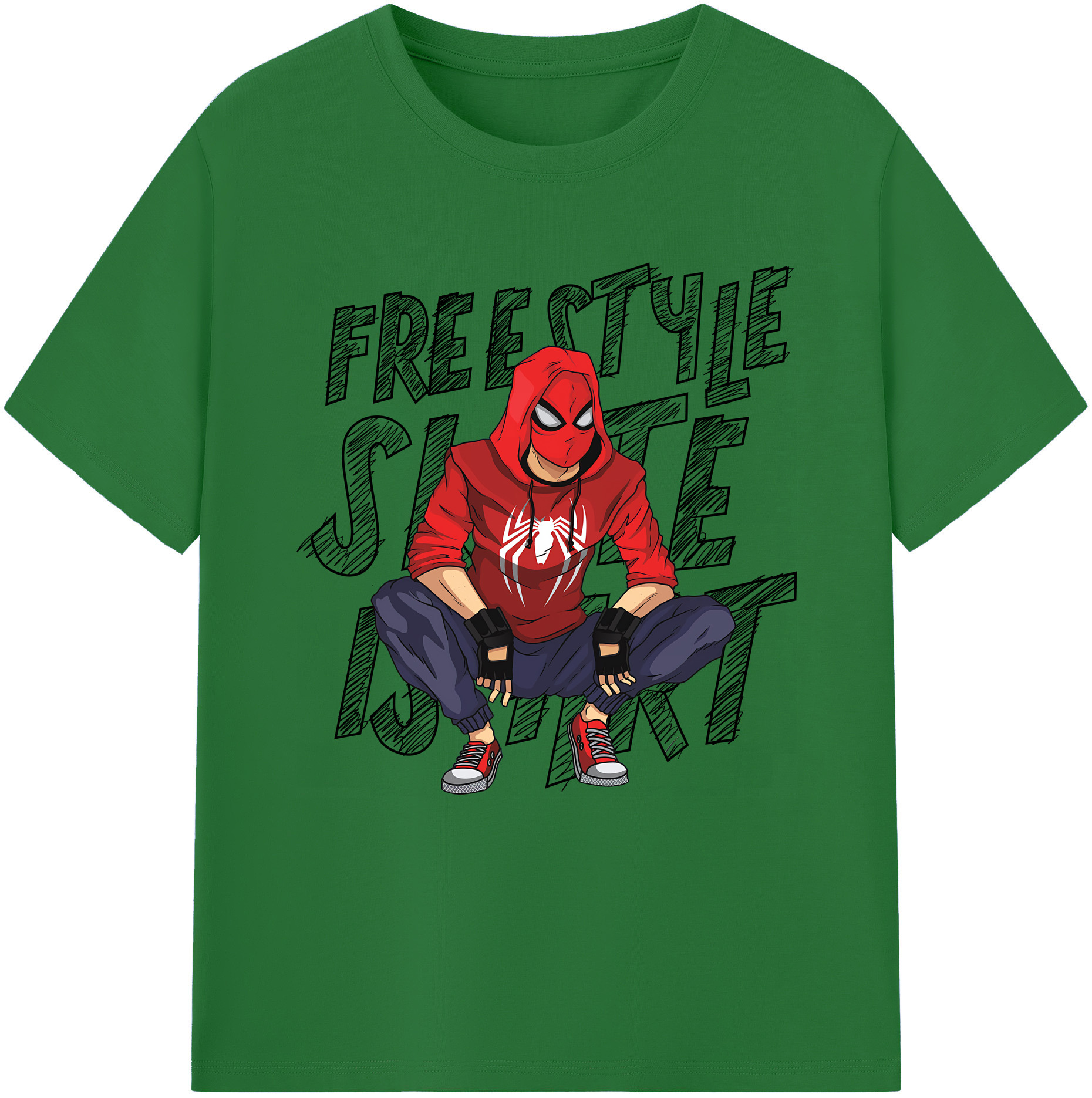 Spider Man スパイダーマン 綿100％半袖Tシャツ（フロントプリント）