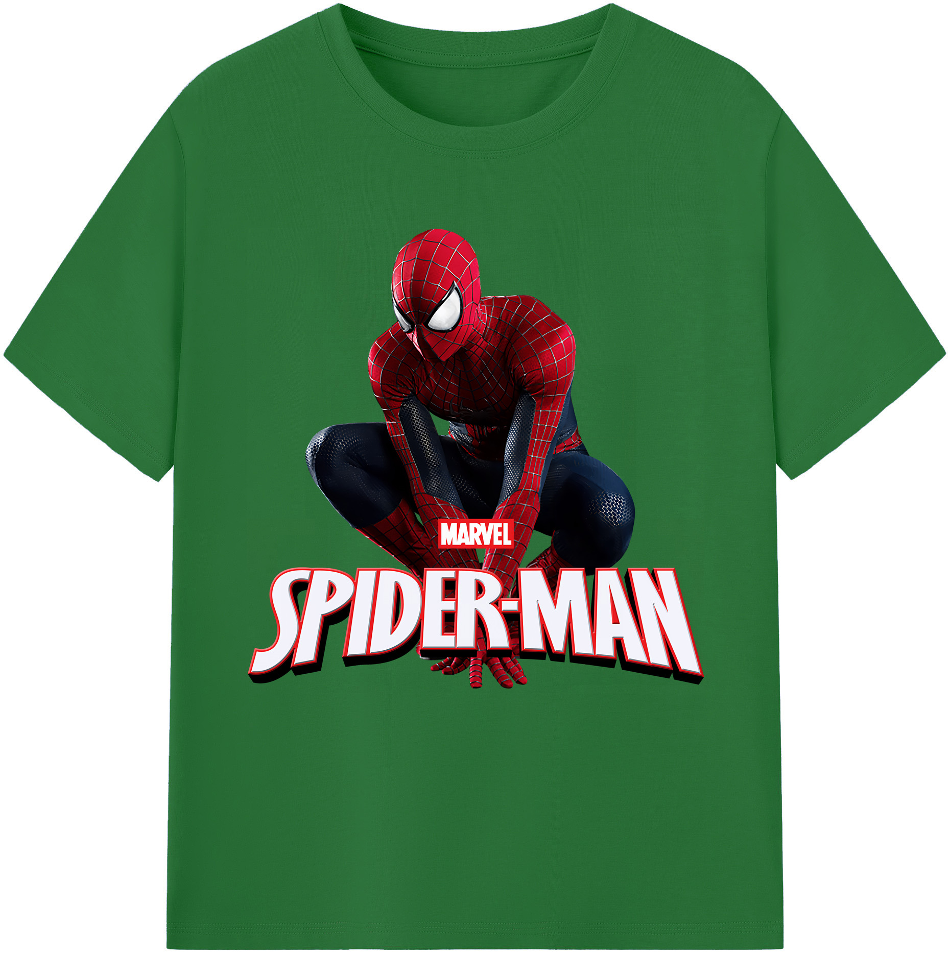 （画像用） Spider Man スパイダーマン 綿100％半袖Tシャツ（フロントプリント）