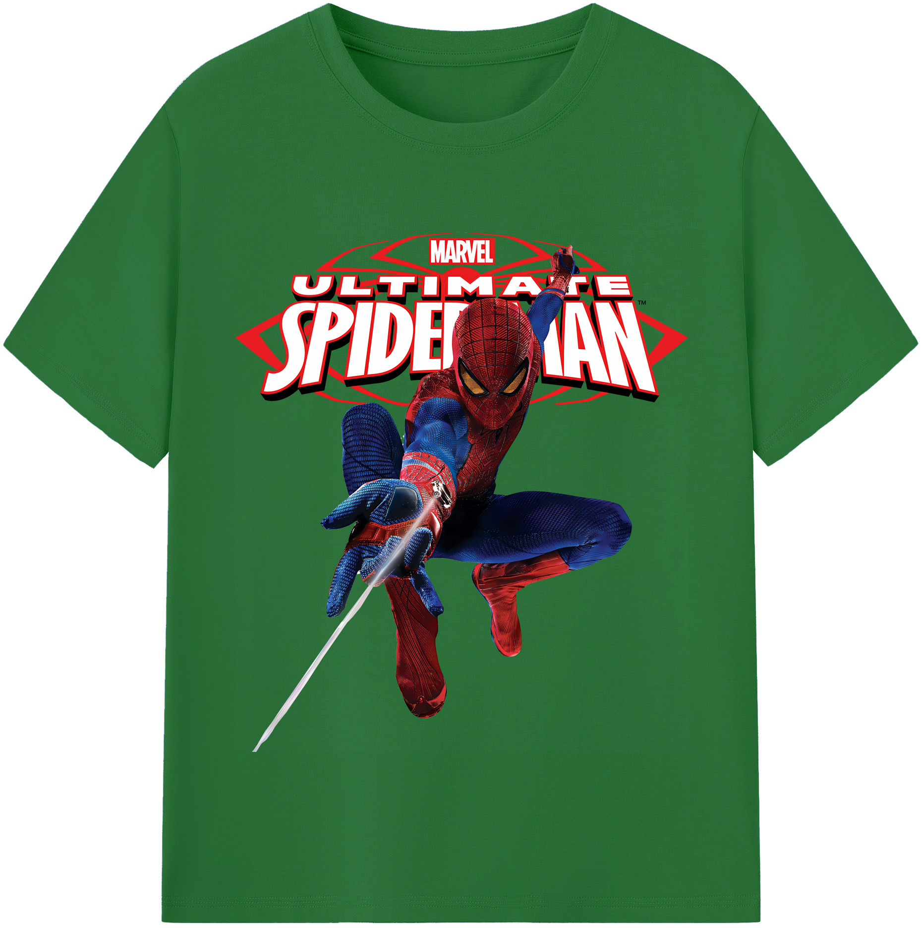 （画像用） Spider Man スパイダーマン 綿100％半袖Tシャツ（フロントプリント）