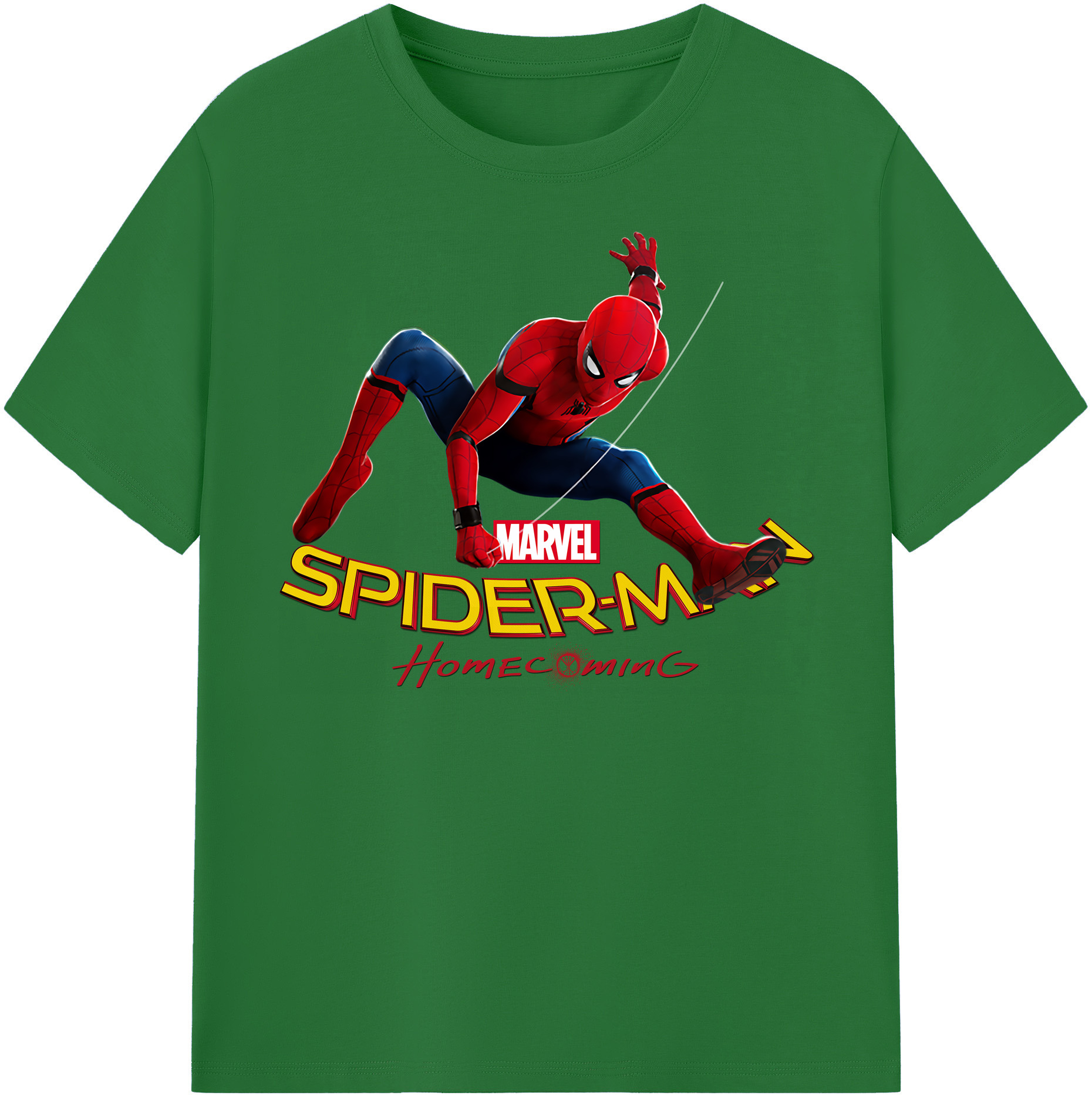 （画像用） Spider Man スパイダーマン 綿100％半袖Tシャツ（フロントプリント）