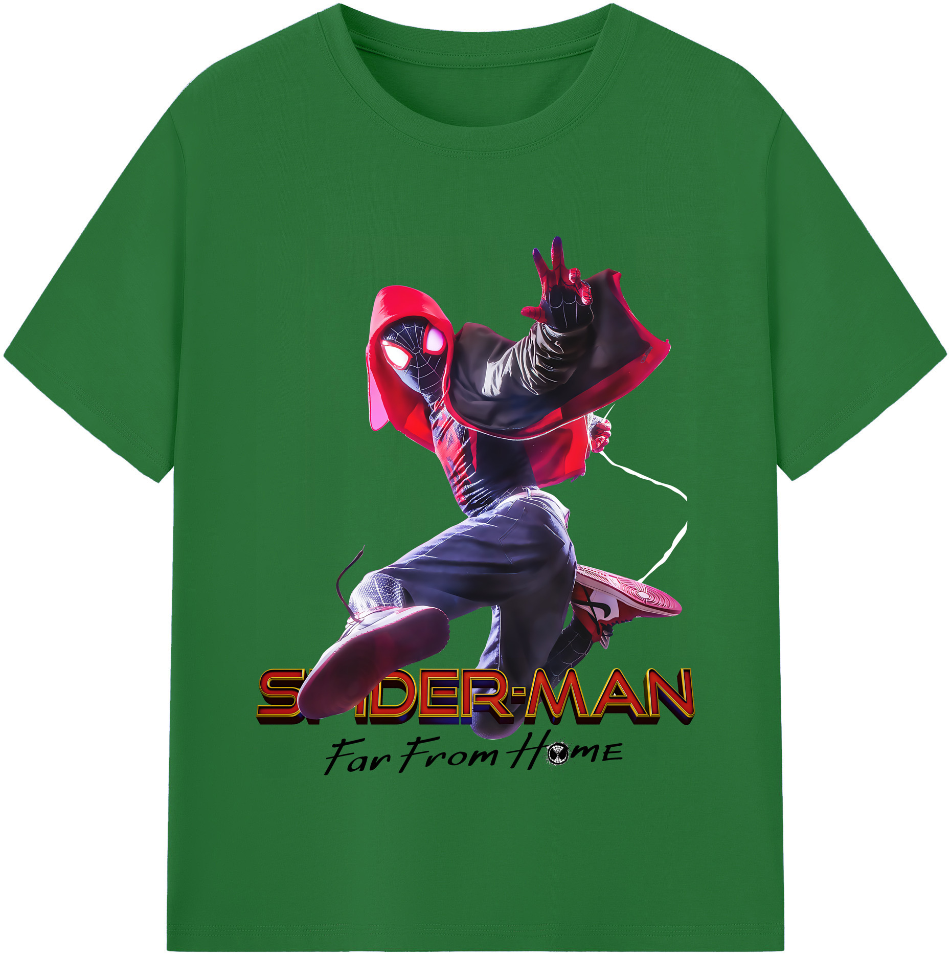 Spider Man スパイダーマン 綿100％半袖Tシャツ（フロントプリント）
