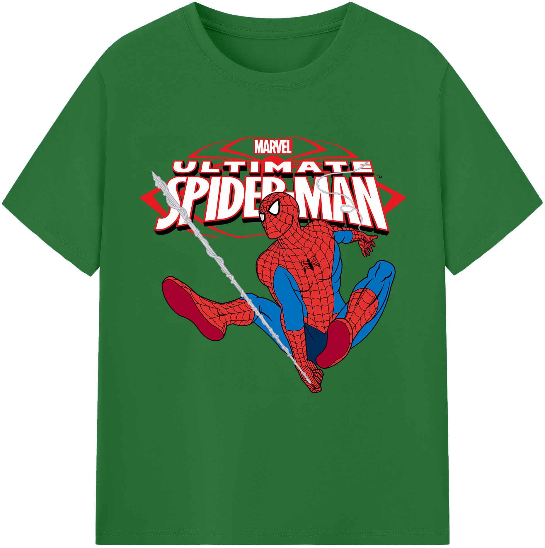 （画像用） Spider Man スパイダーマン 綿100％半袖Tシャツ（フロントプリント）