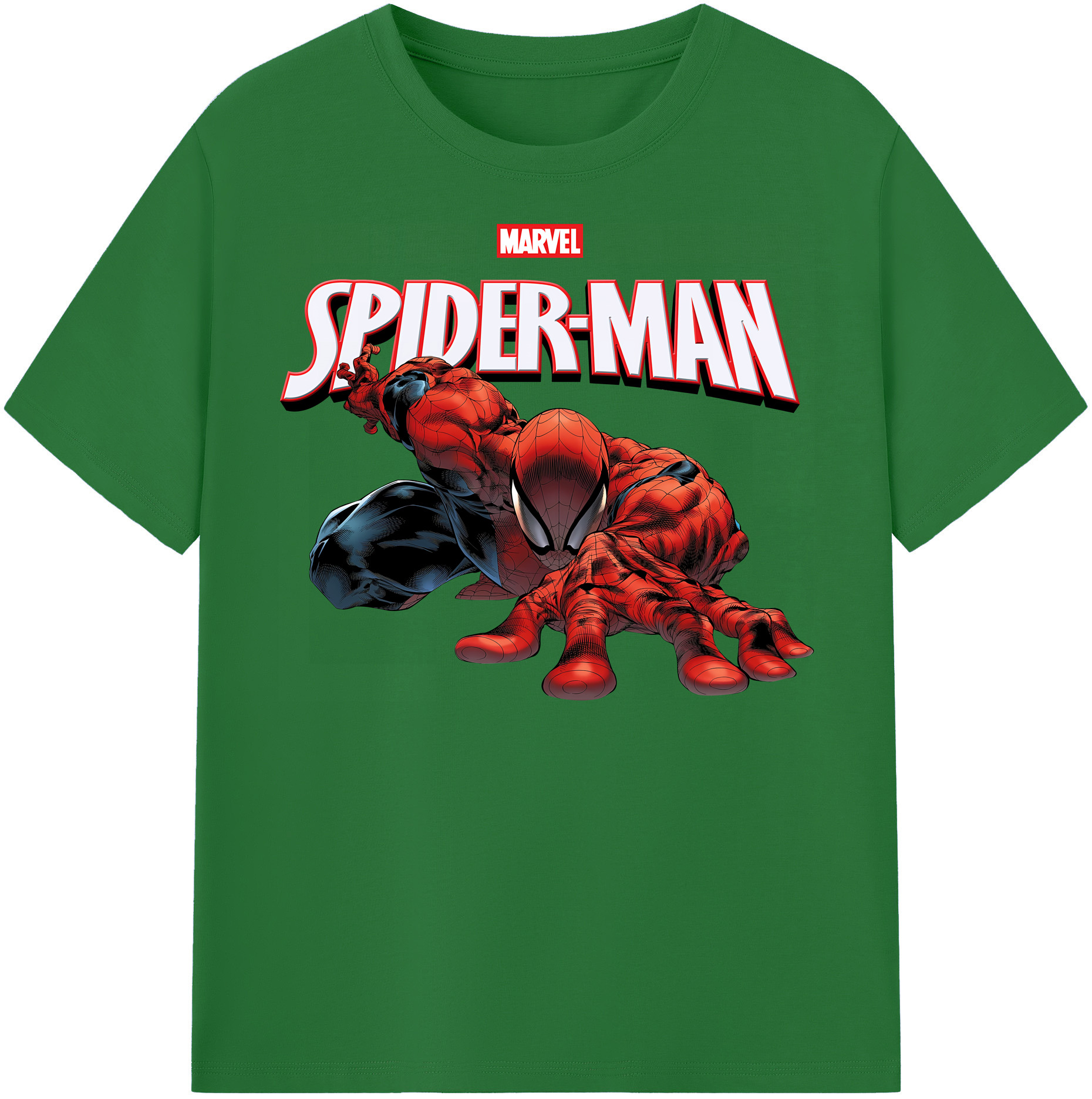 （画像用） Spider Man スパイダーマン 綿100％半袖Tシャツ（フロントプリント）